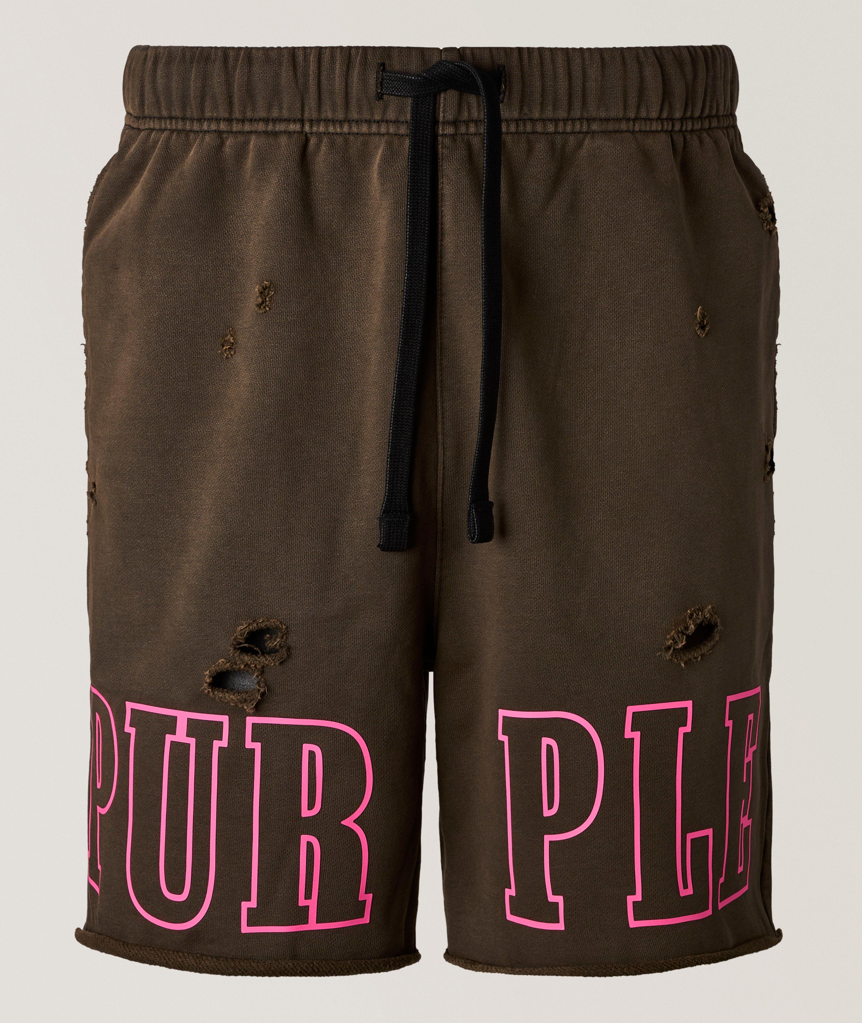 Purple Brand Slab Outline Cotton Shorts