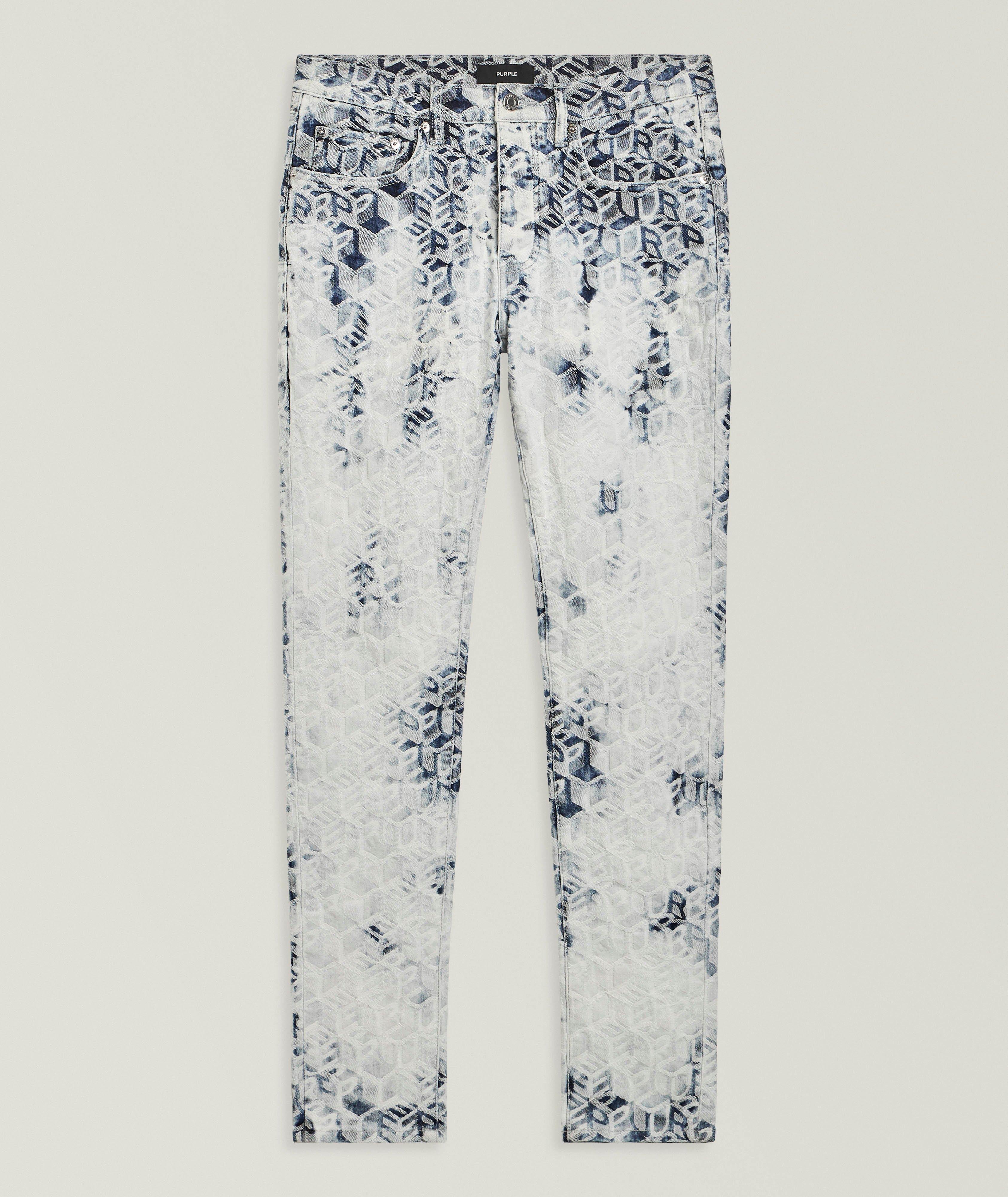 Purple Brand P001 Jacquard Monogram Skinny Jeans