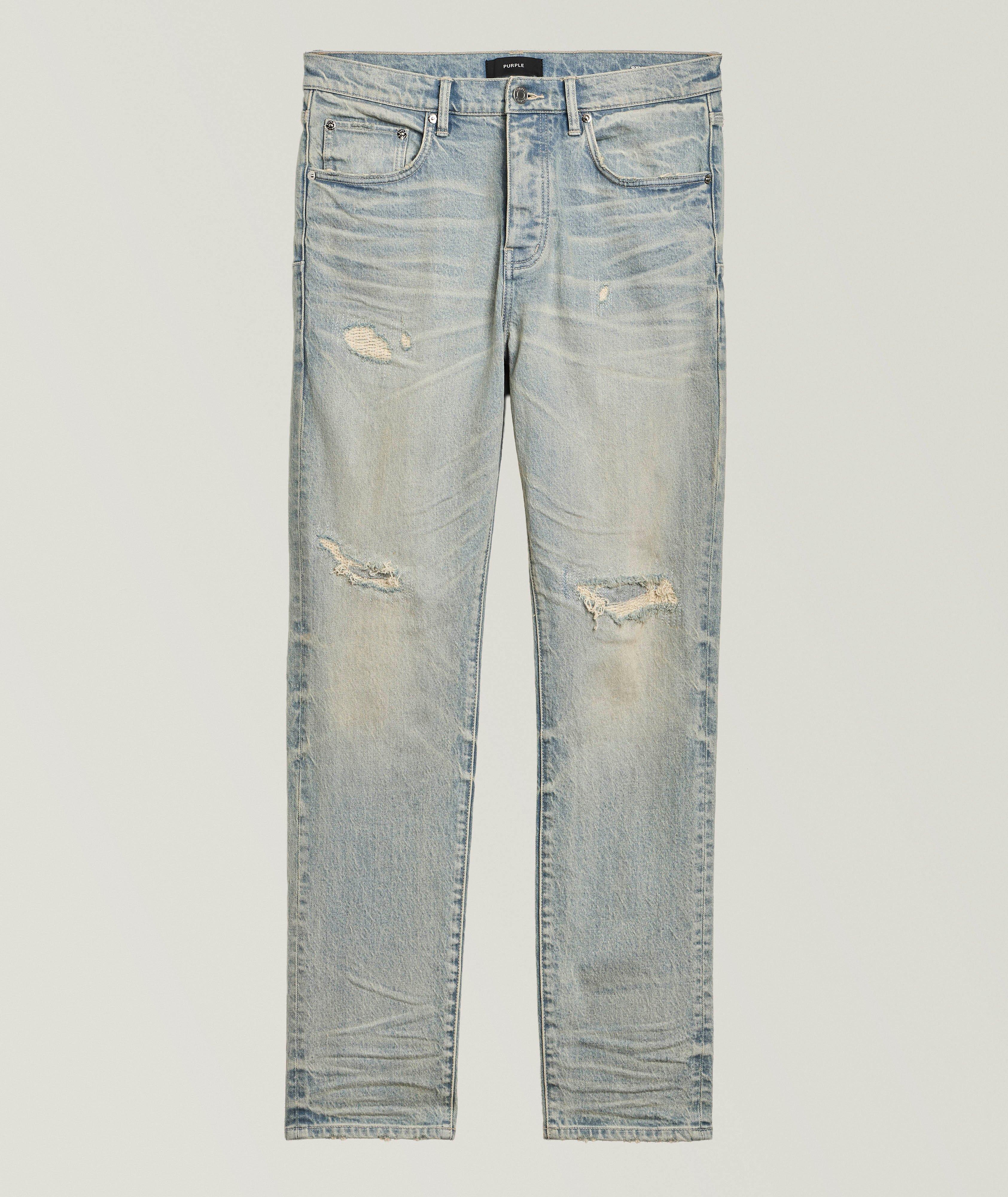 Purple Brand P005 Distressed Slim-Straight Jeans 