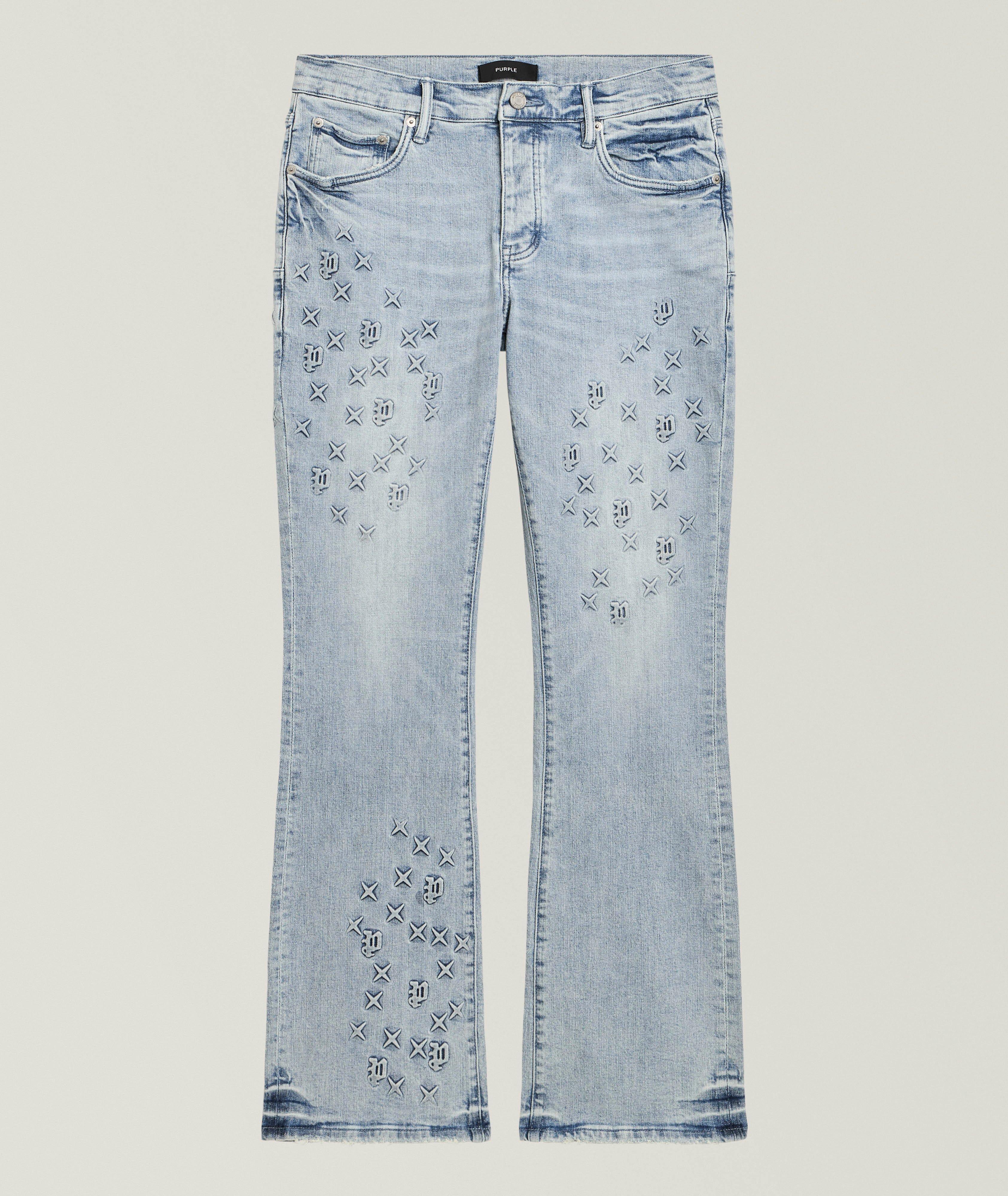 Purple Brand Jean évasé monogramme en relief P004 