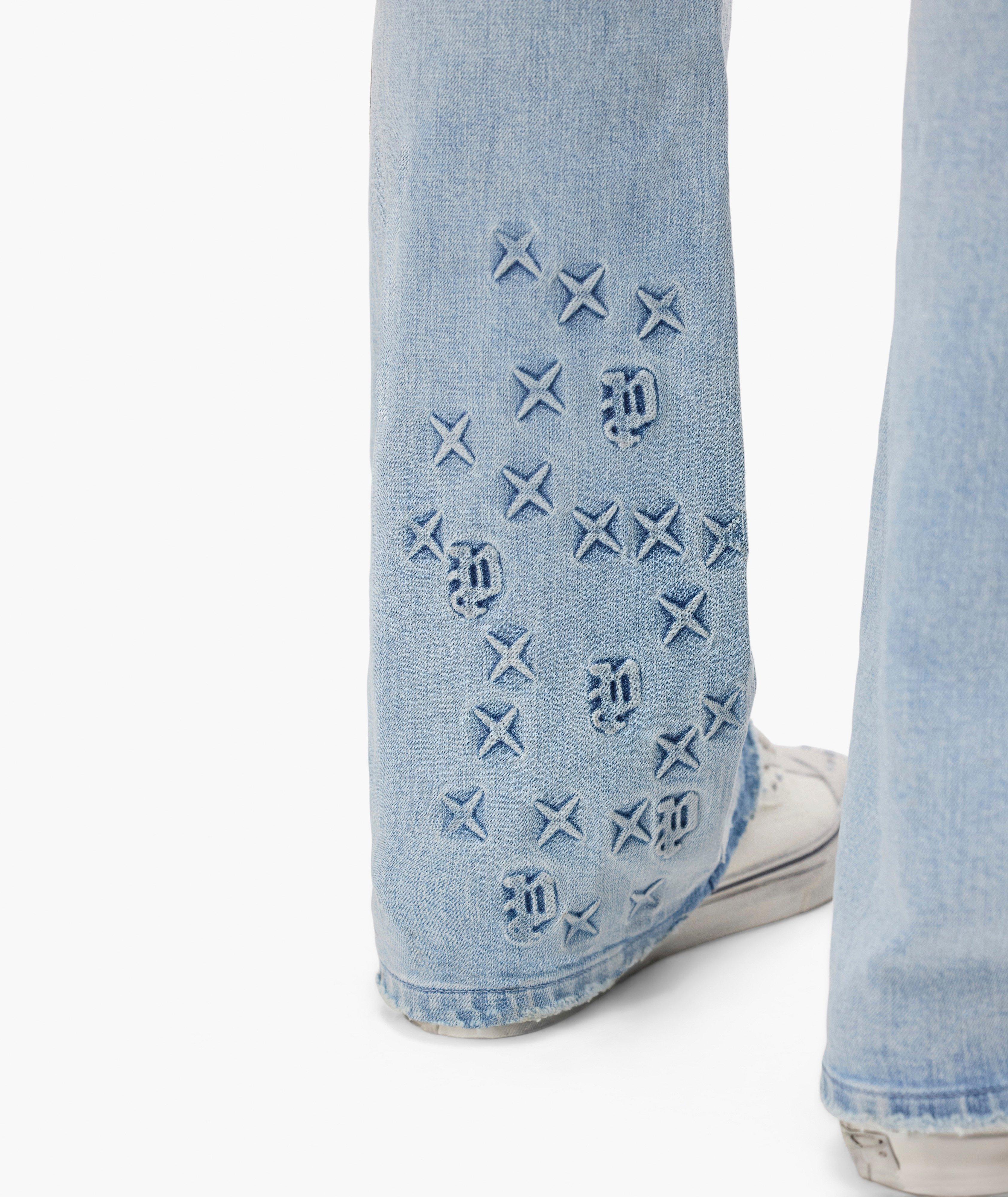 P004 Embossed Monogram Flare Jeans image 6