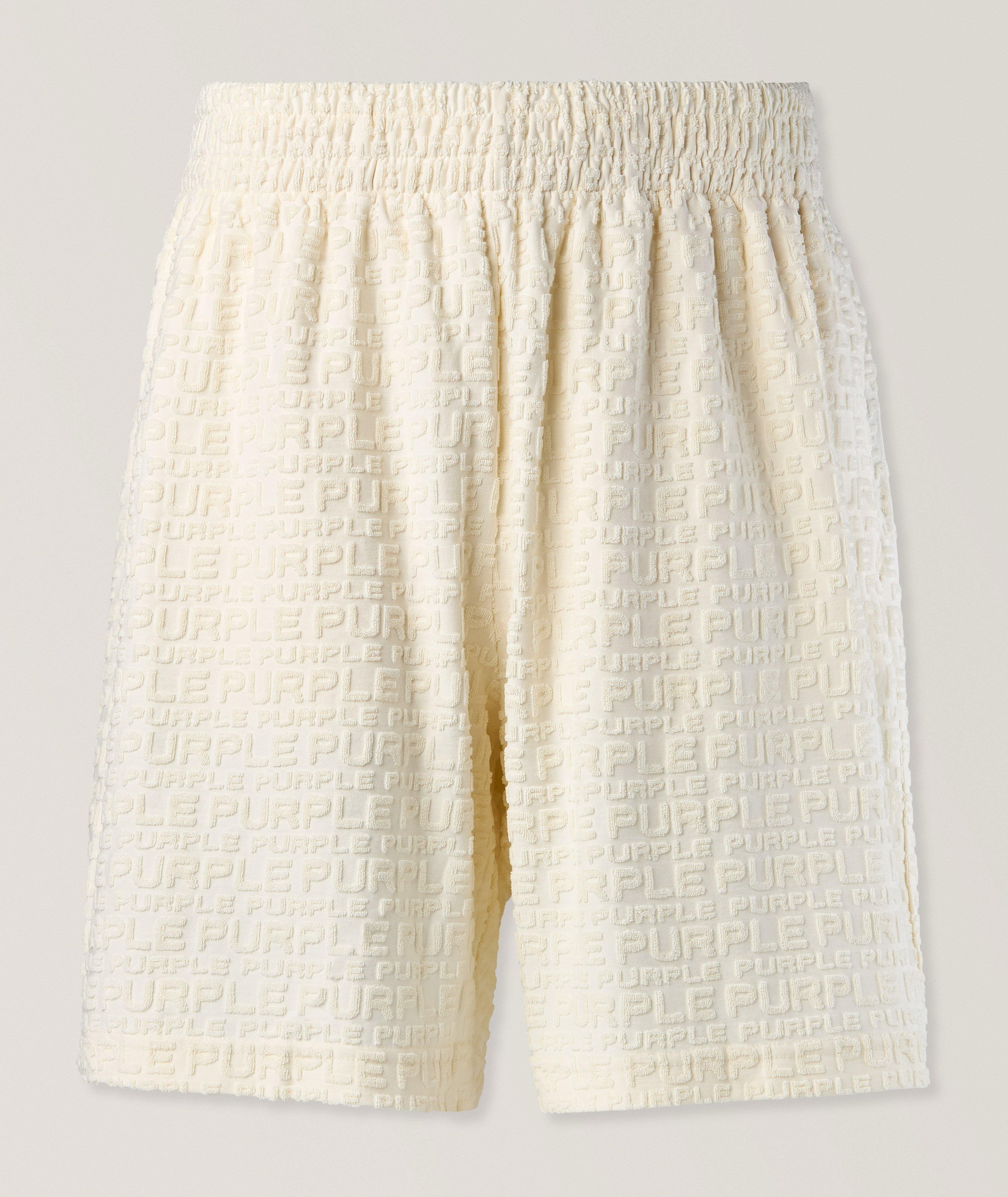 Purple Brand Jacquard Terry Wordmark Shorts