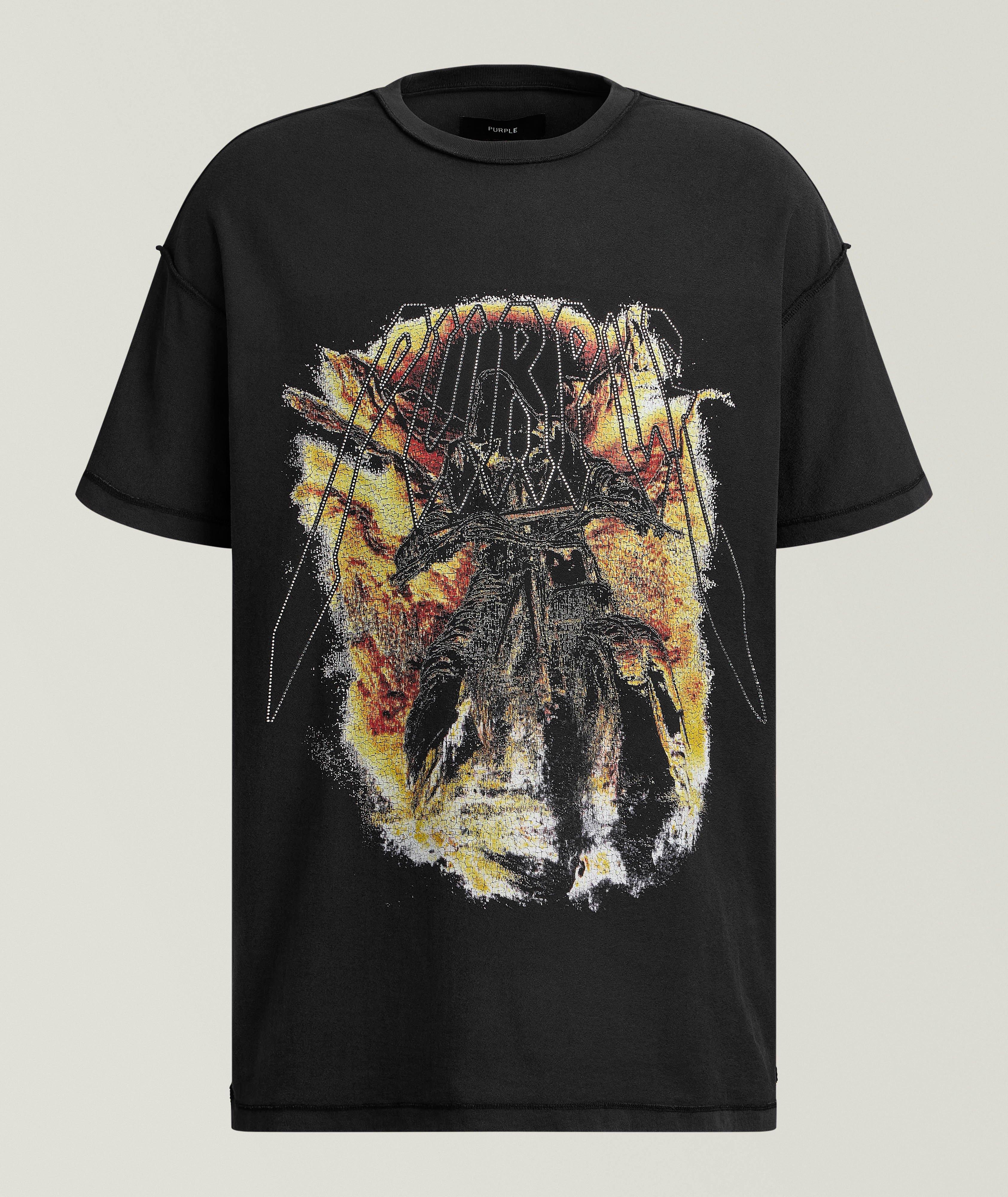 Purple Brand T-shirt art orné coutures inversées