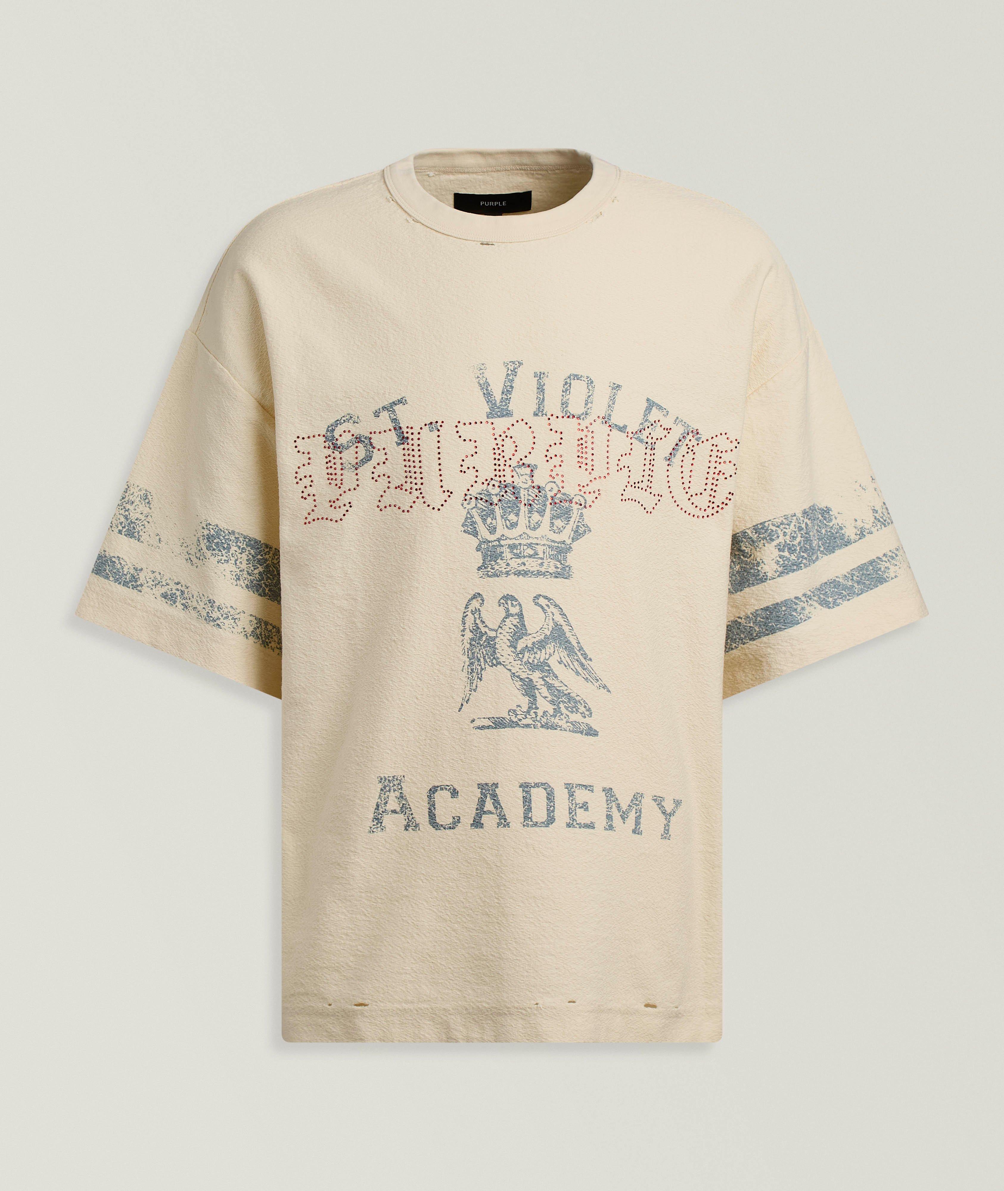 Purple Brand T-shirt jersey cristaux St. Violet