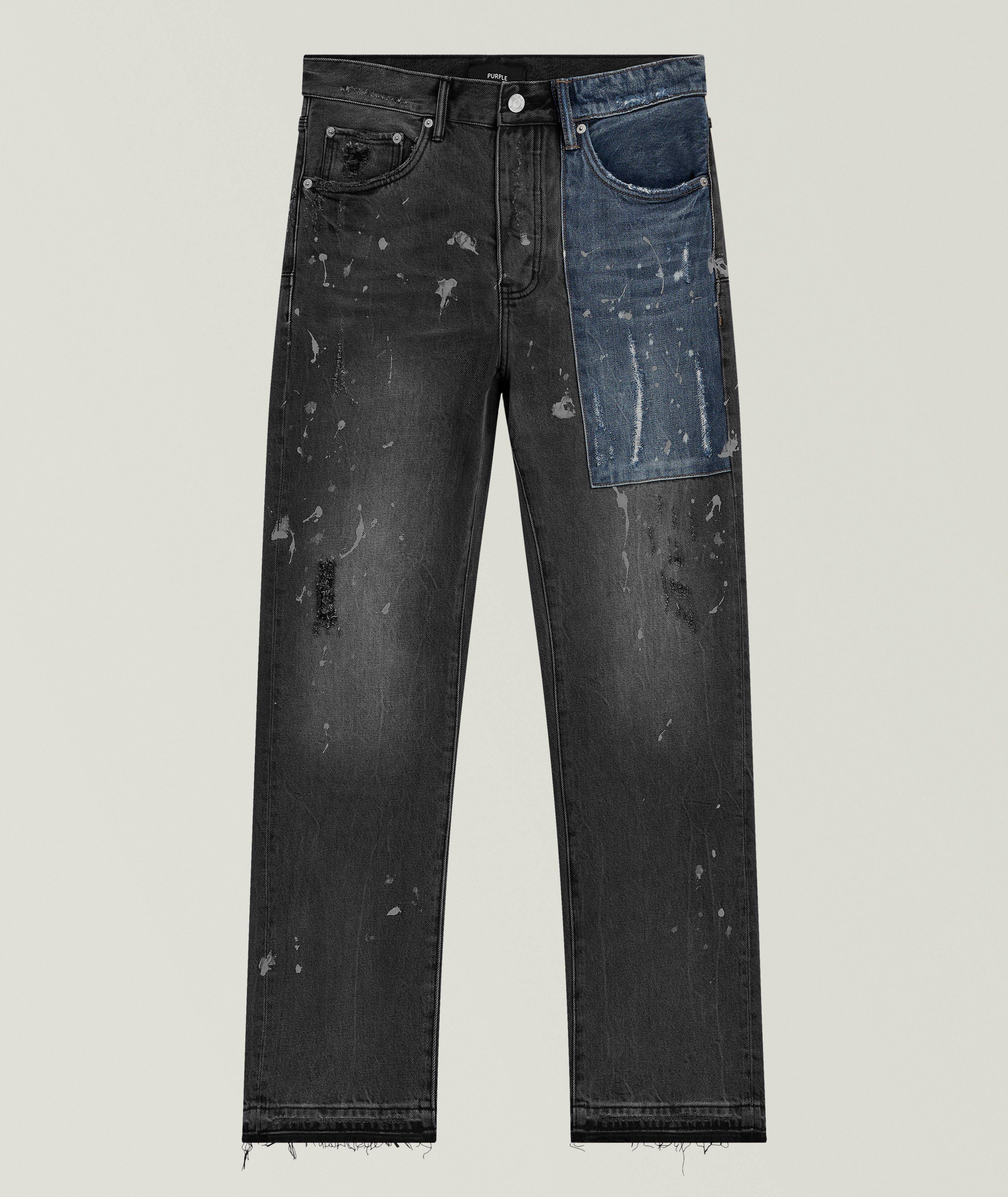 P011 Colour Block Relaxed Straight Jeans image 0