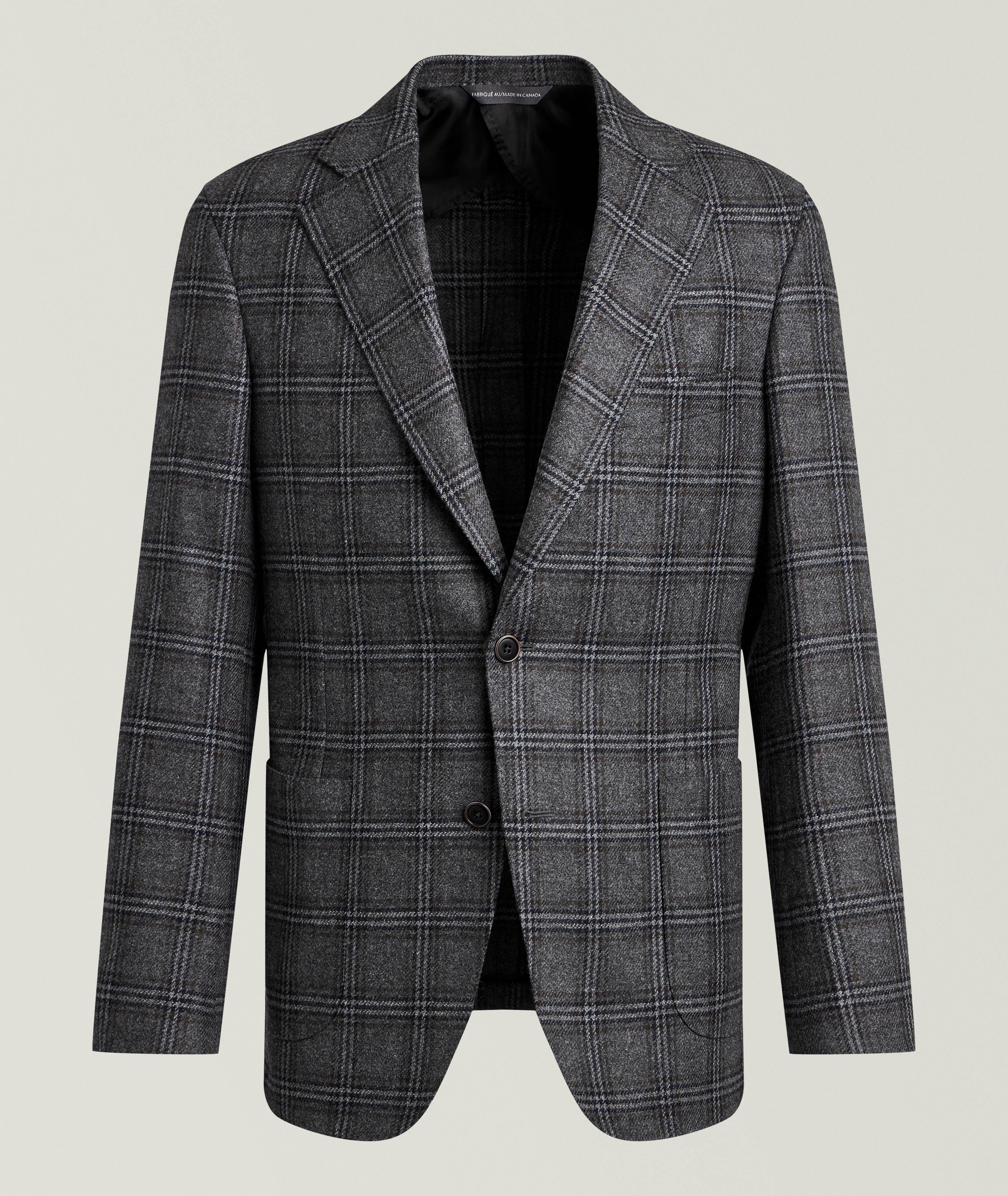 Samuelsohn Supercanvas Checked Wool Sport Jacket
