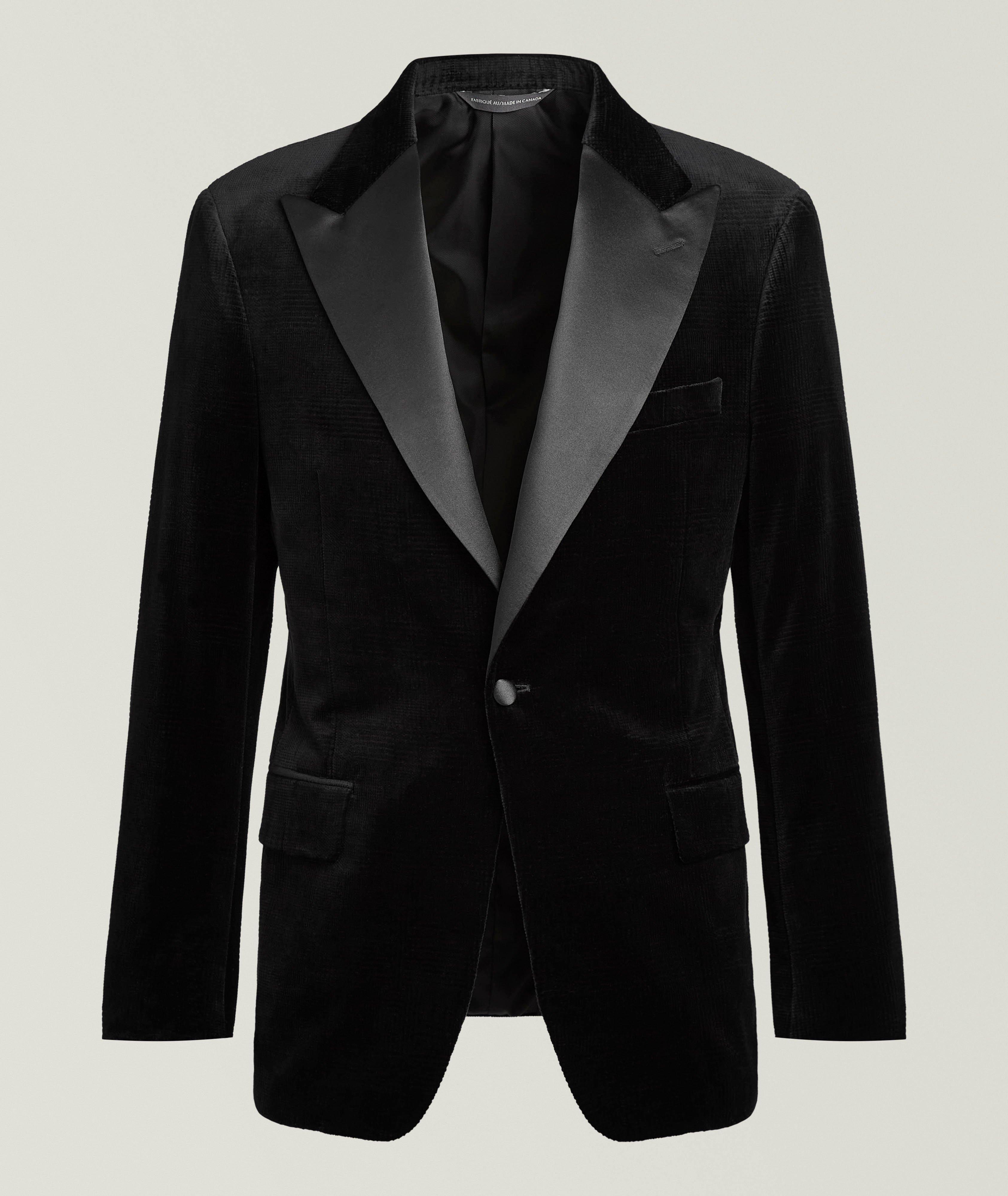 Samuelsohn Velvet Plaid Tuxedo Jacket