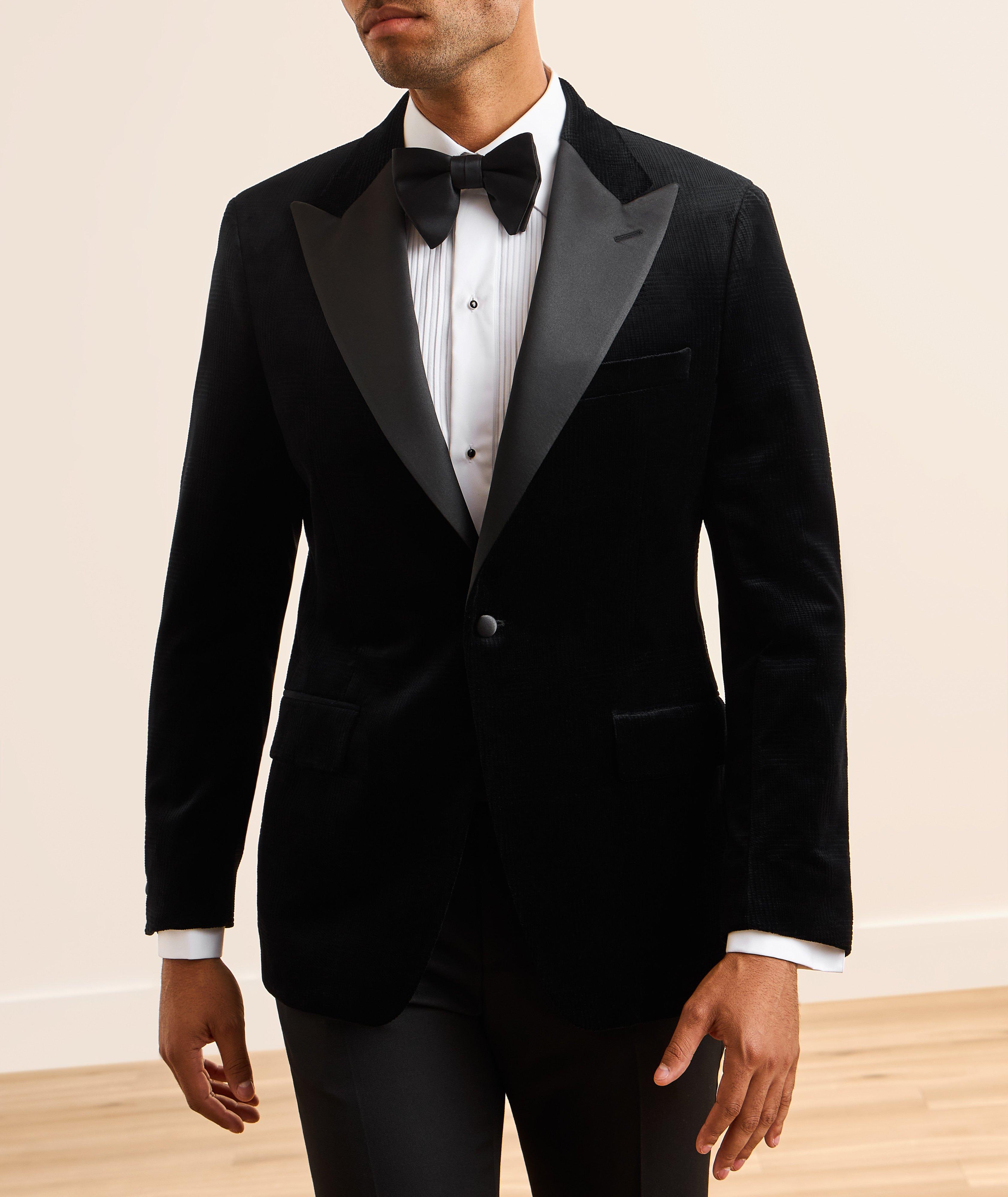Velvet Plaid Tuxedo Jacket image 1
