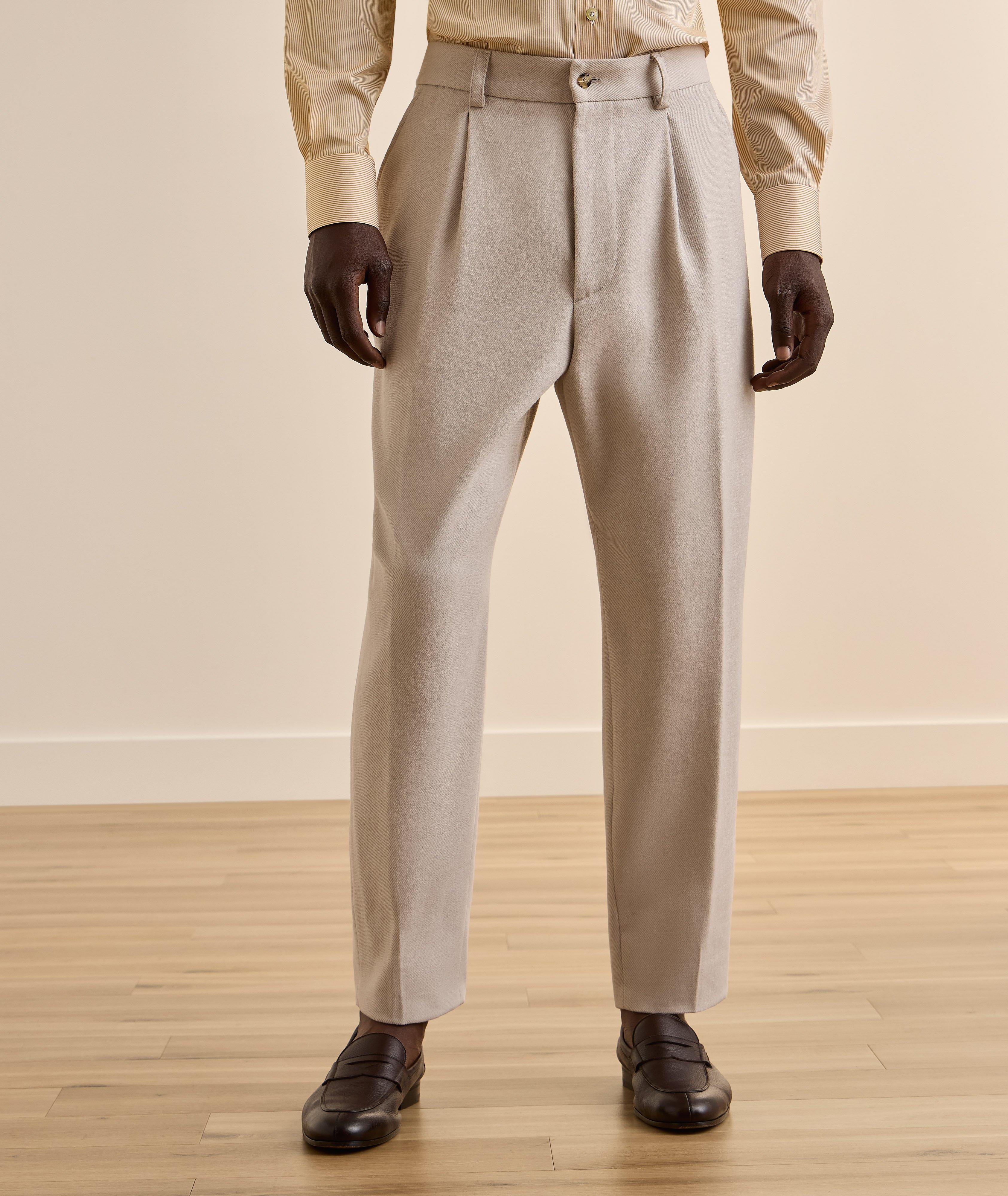 Pleated Cotton-Wool Twill Pants  image 1