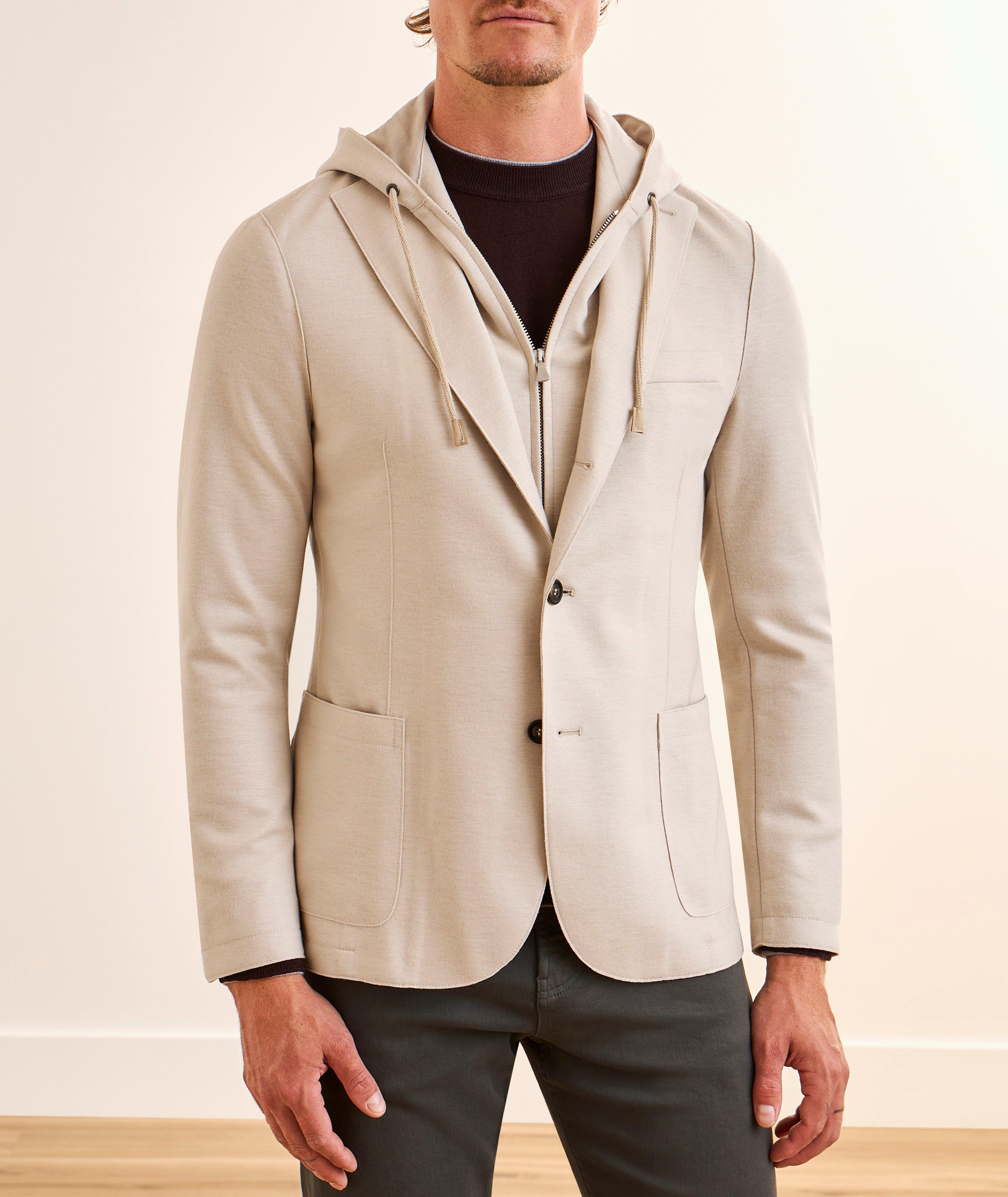 Veston sport coton-mélange bavette à capuche image 1