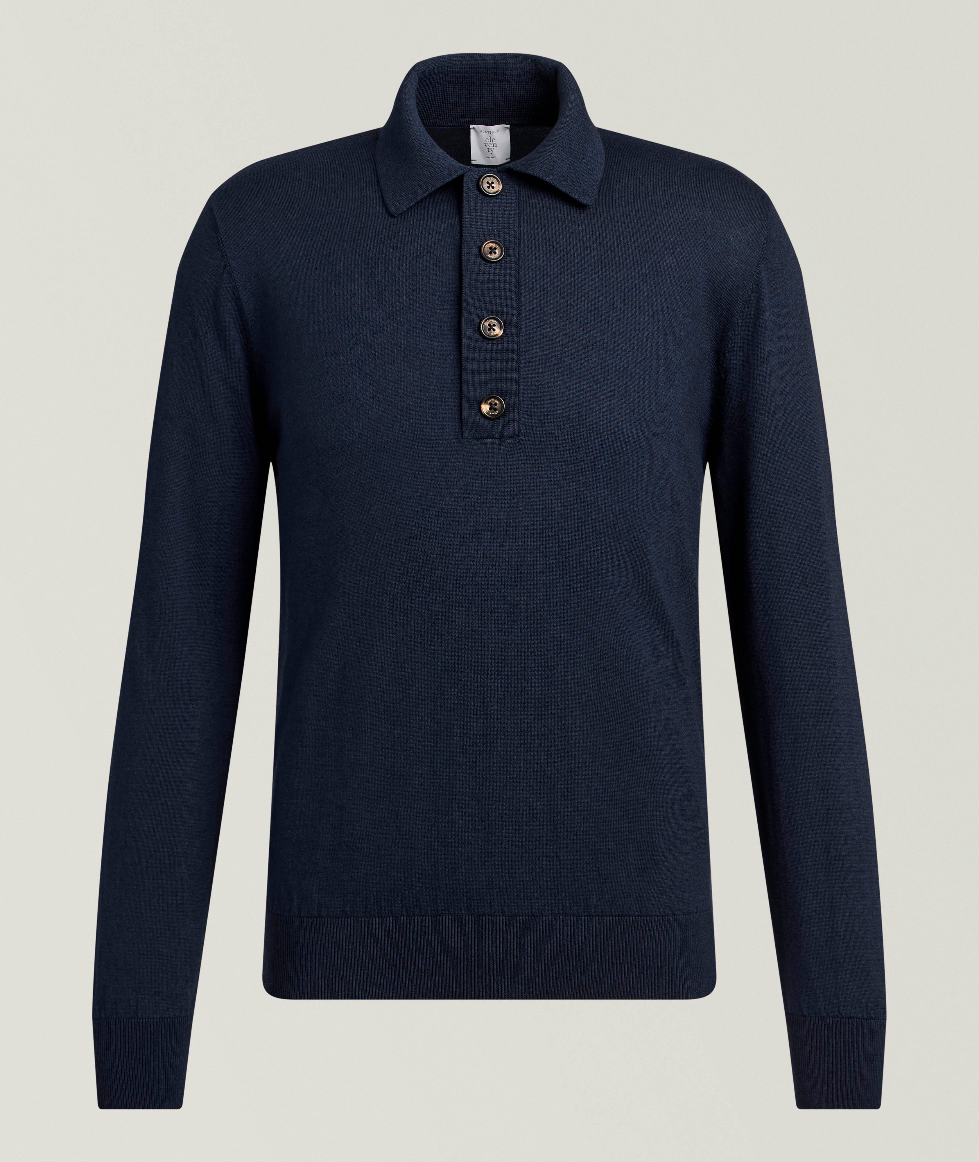 Eleventy Cotton-Cashmere Knit Polo