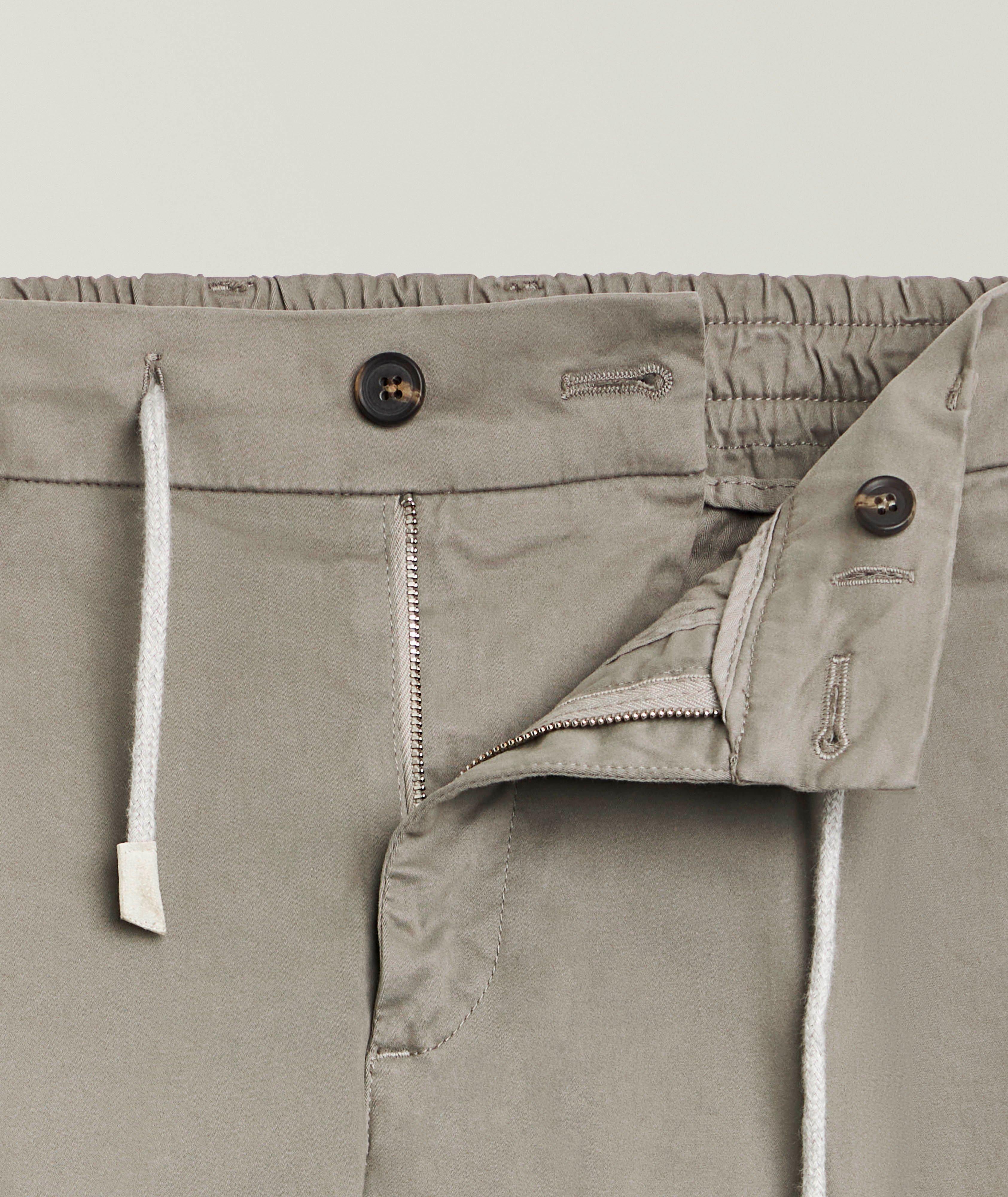 Cotton-Stretch Pleated Joggers image 4