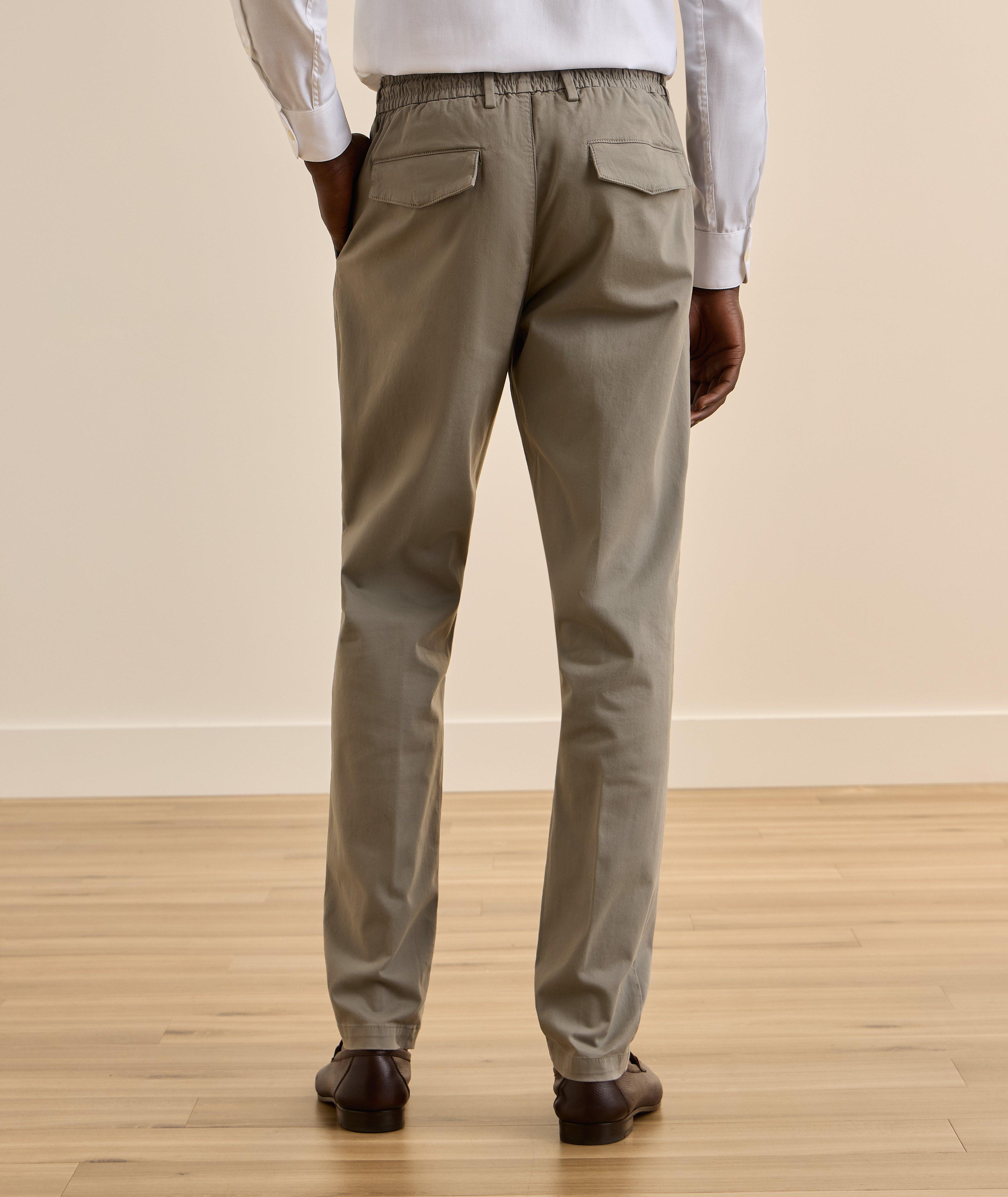 Cotton-Stretch Pleated Joggers image 2