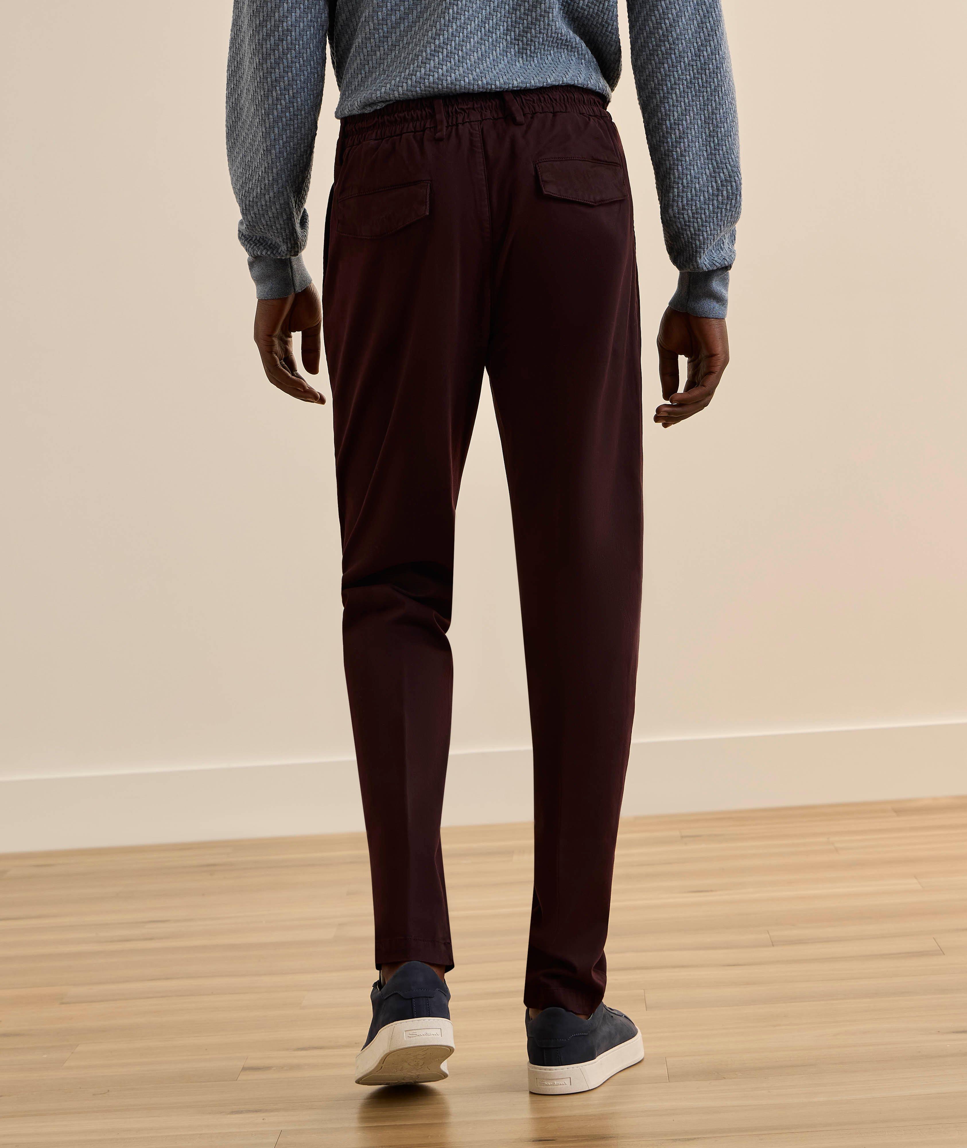 Cotton-Stretch Pleated Joggers image 2