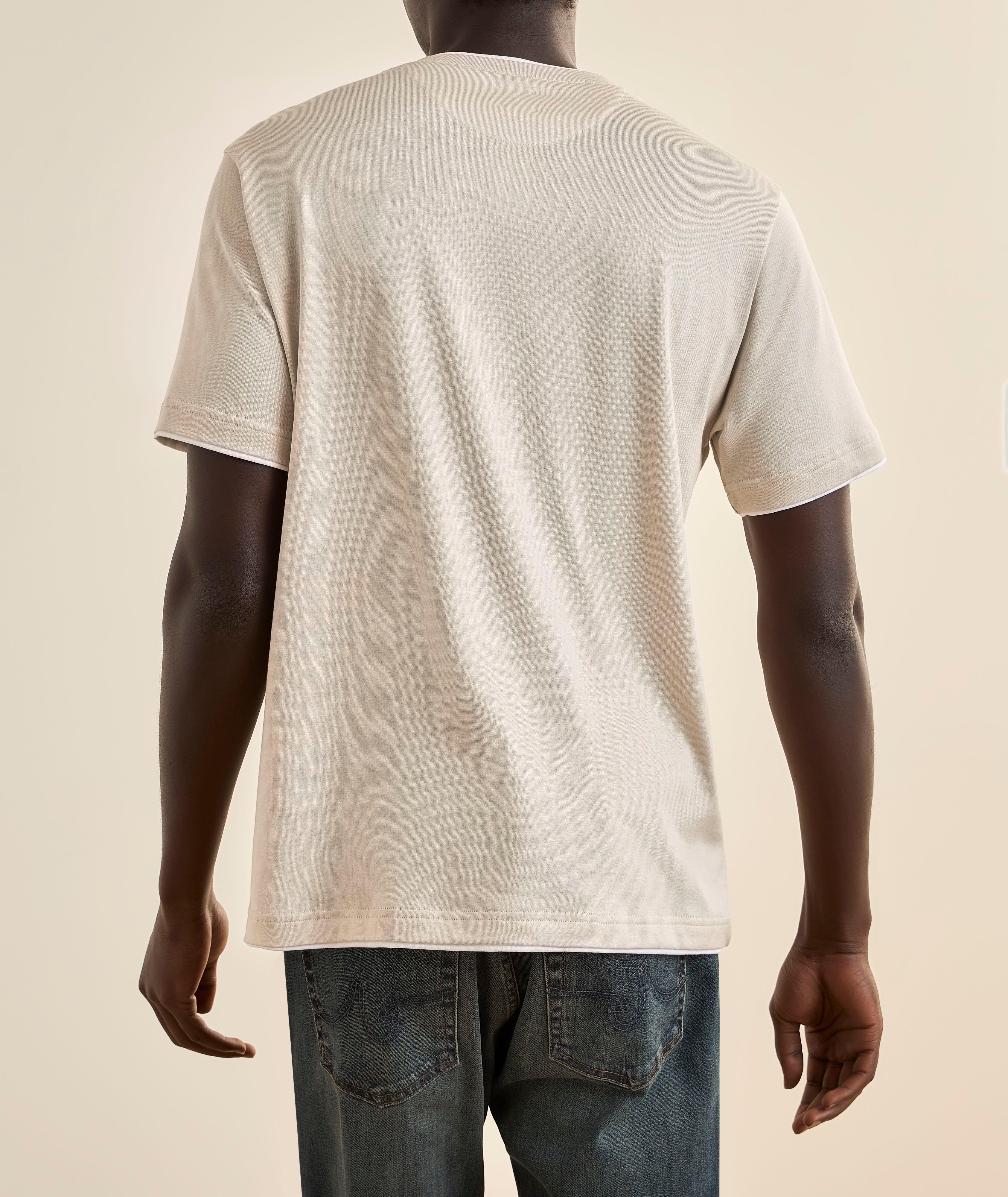Layered Trim Cotton T-Shirt  image 2