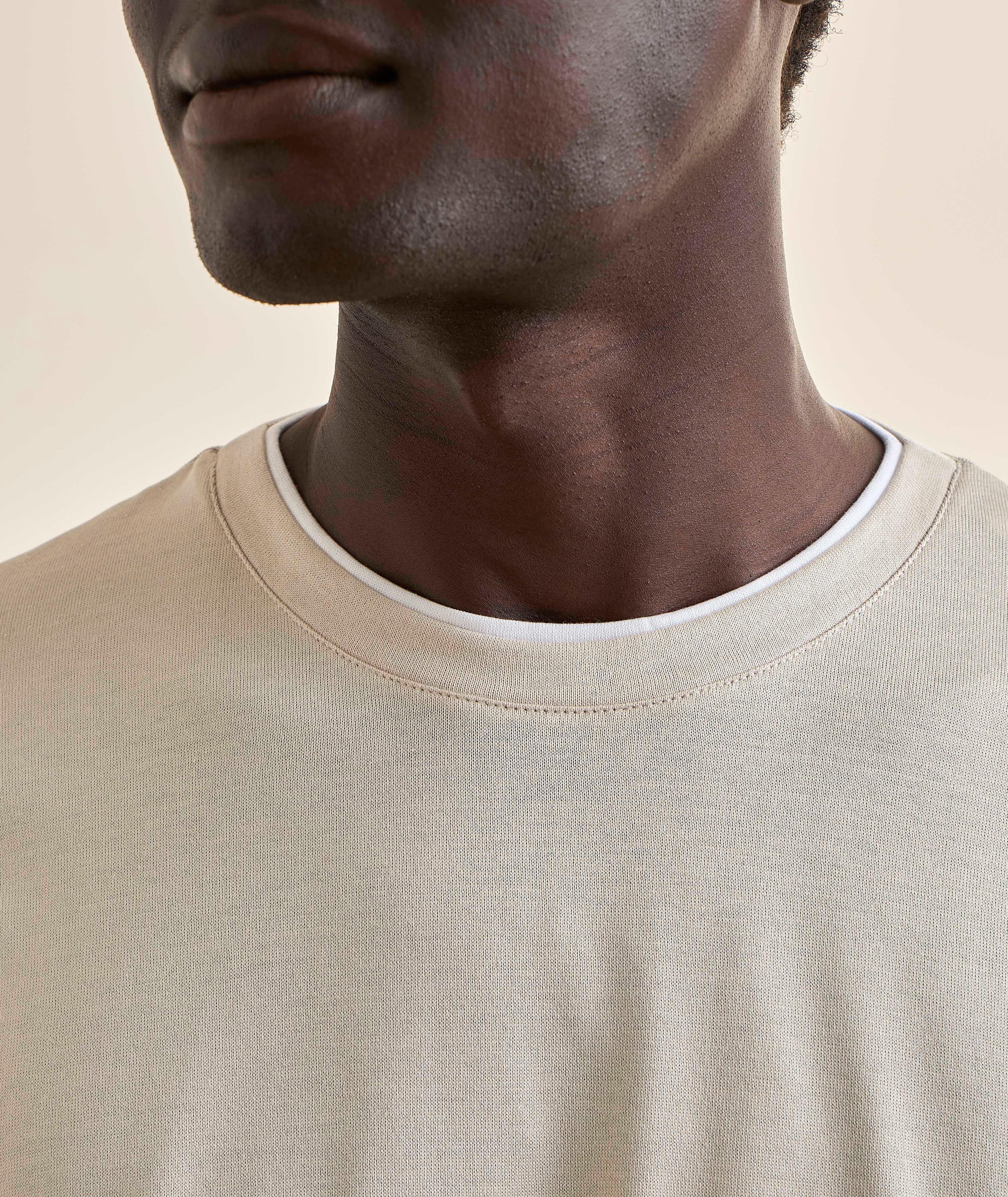 Layered Trim Cotton T-Shirt  image 3