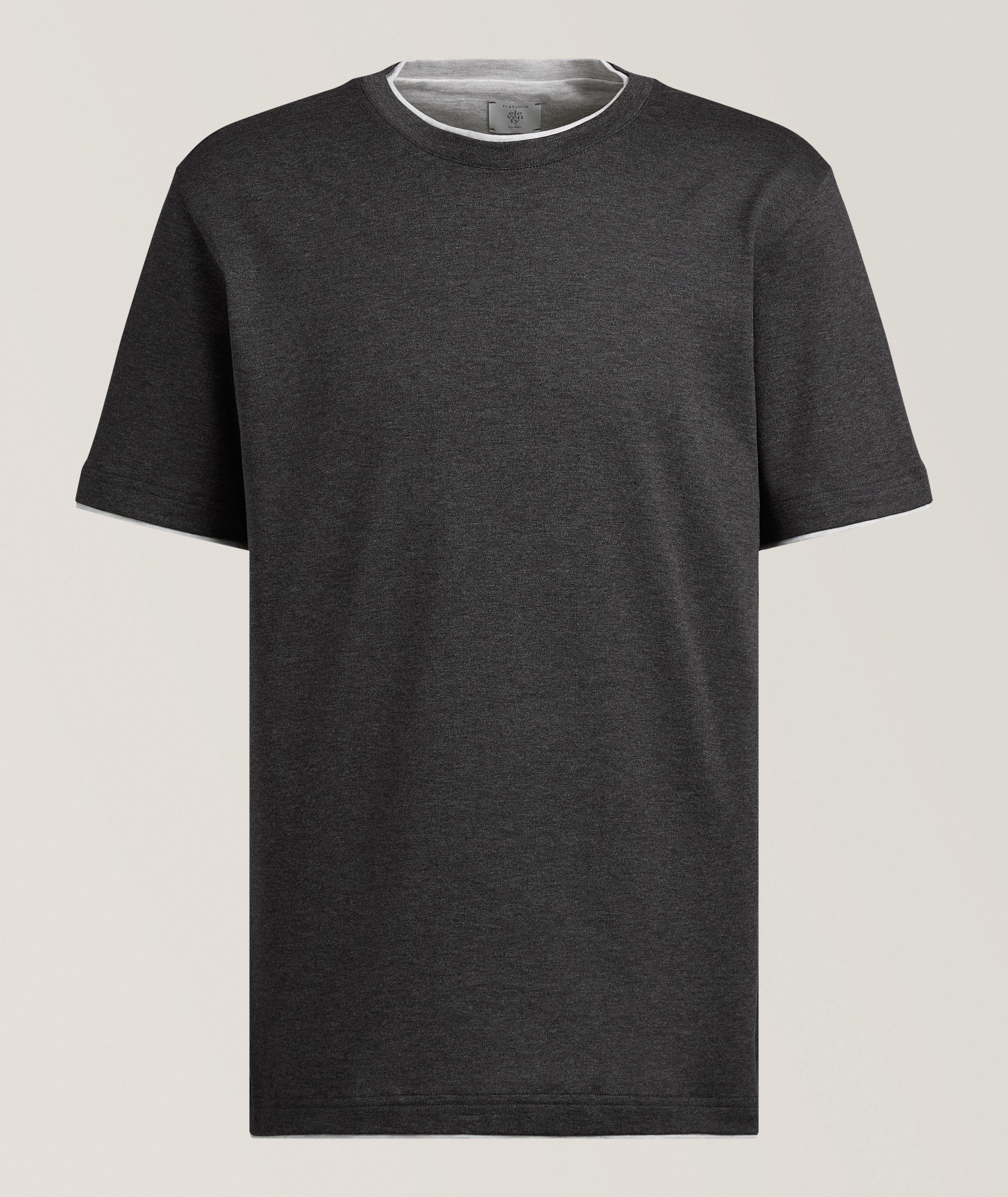 Eleventy Layered Trim Cotton T-Shirt 