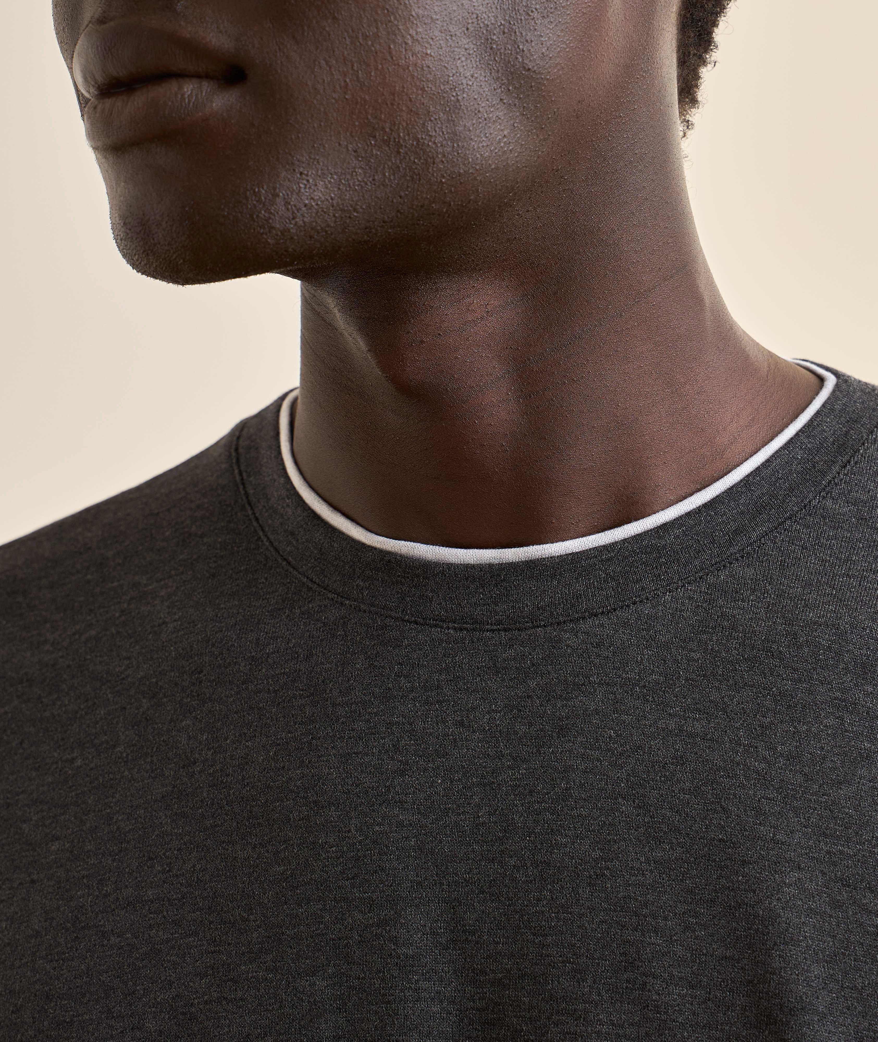 Layered Trim Cotton T-Shirt  image 3