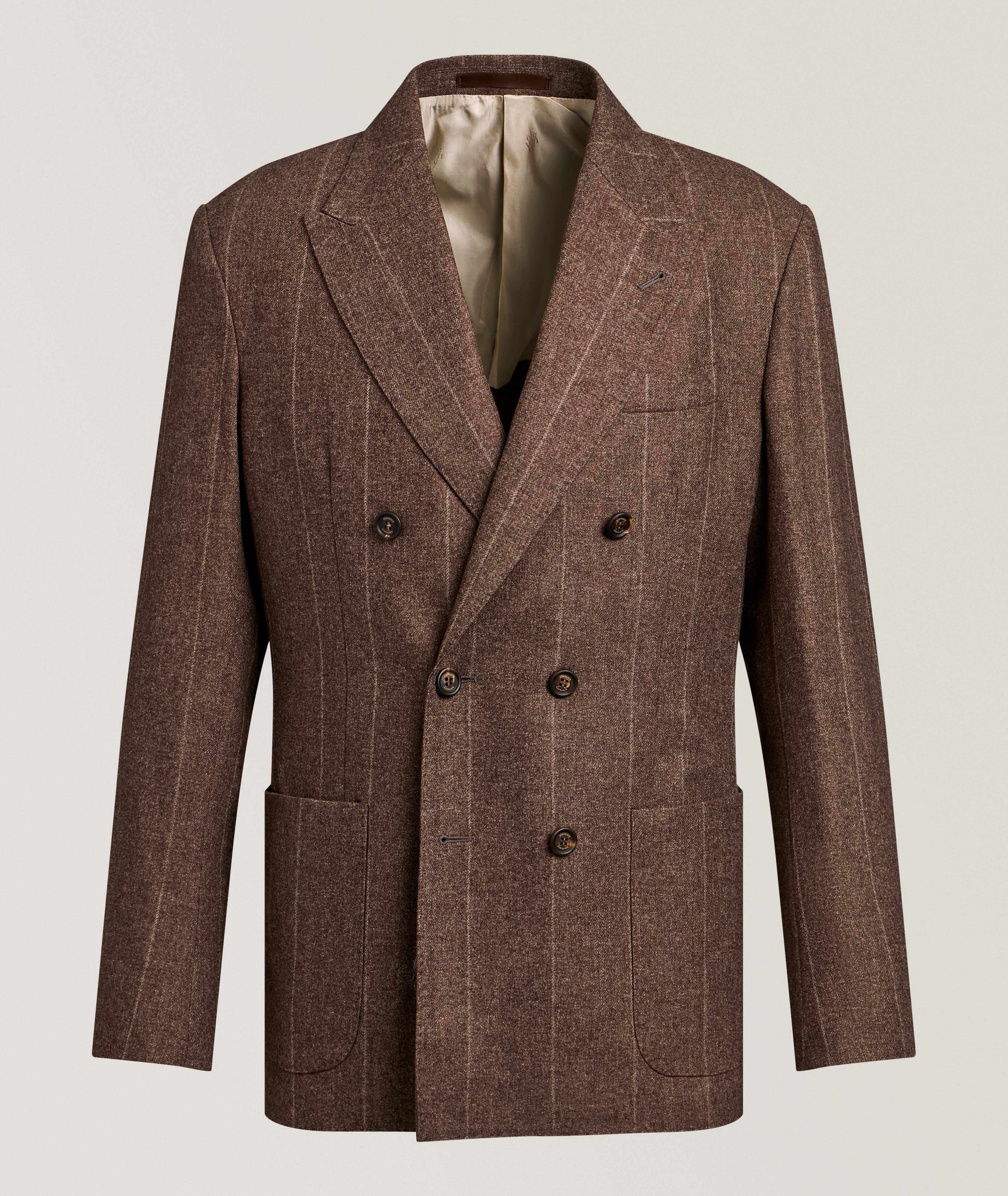 Eleventy Double-Breasted Striped Sport Jacket