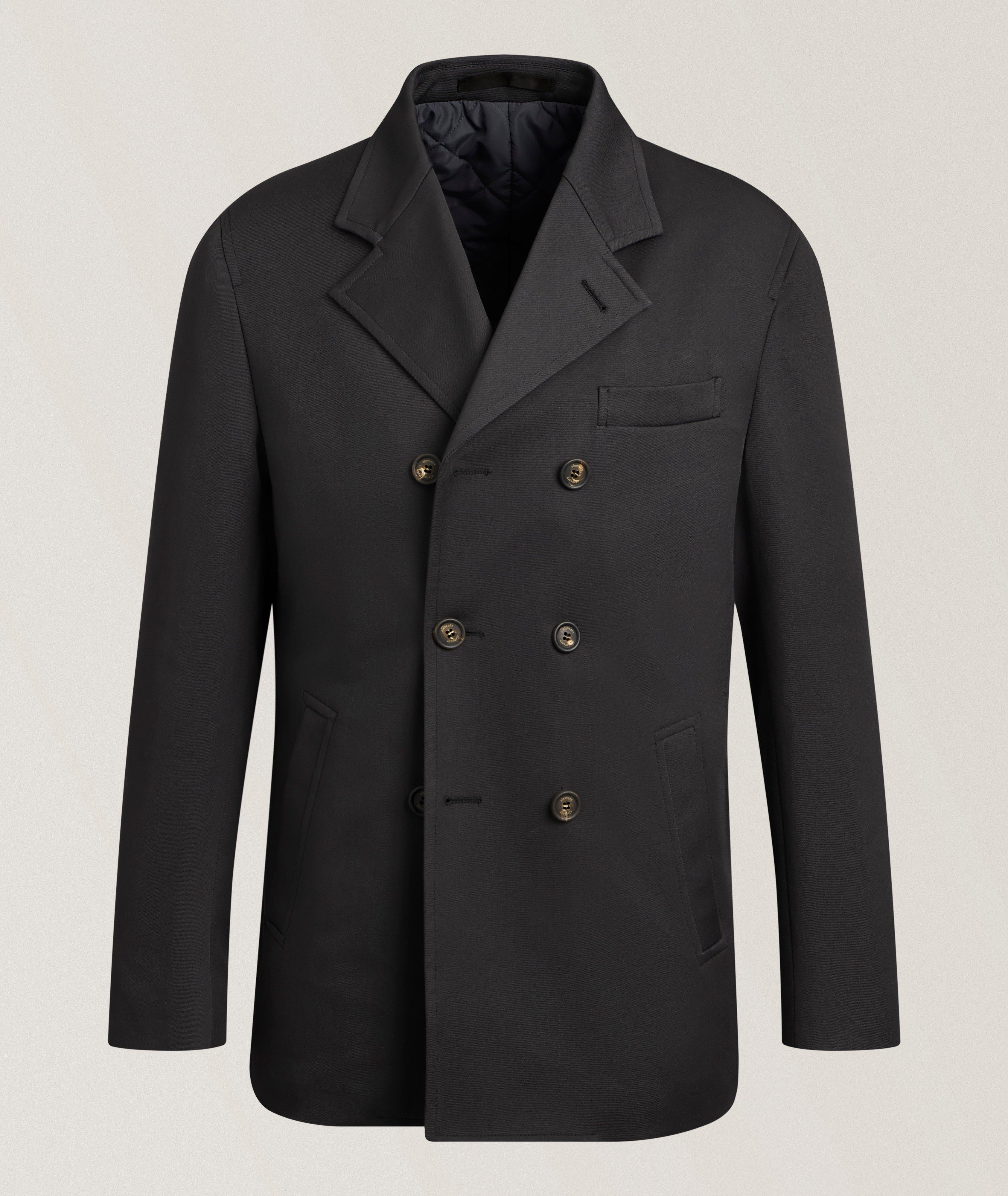 Eleventy Double-Breasted Cotton Peacoat 