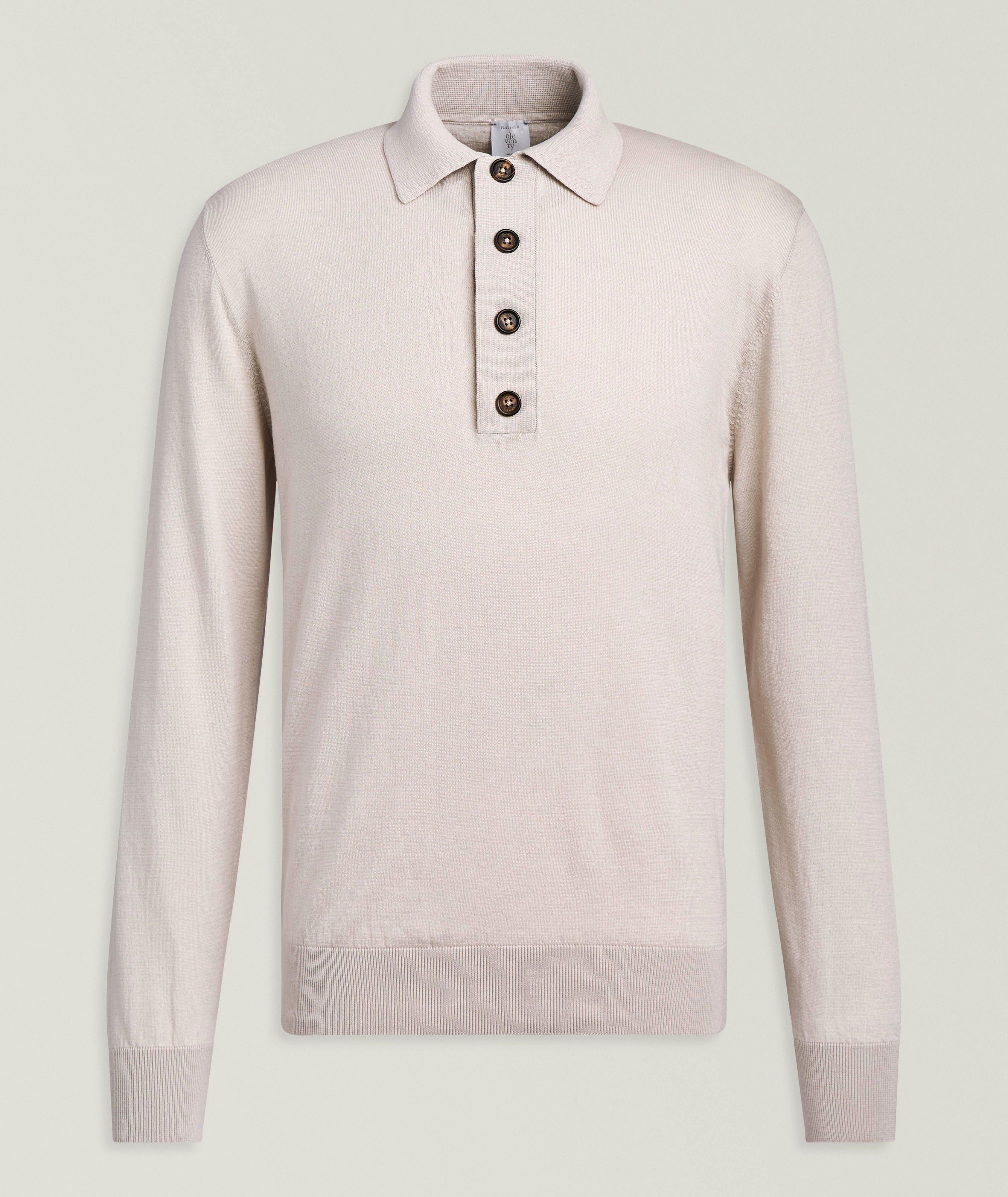Eleventy Cotton-Cashmere Knit Polo