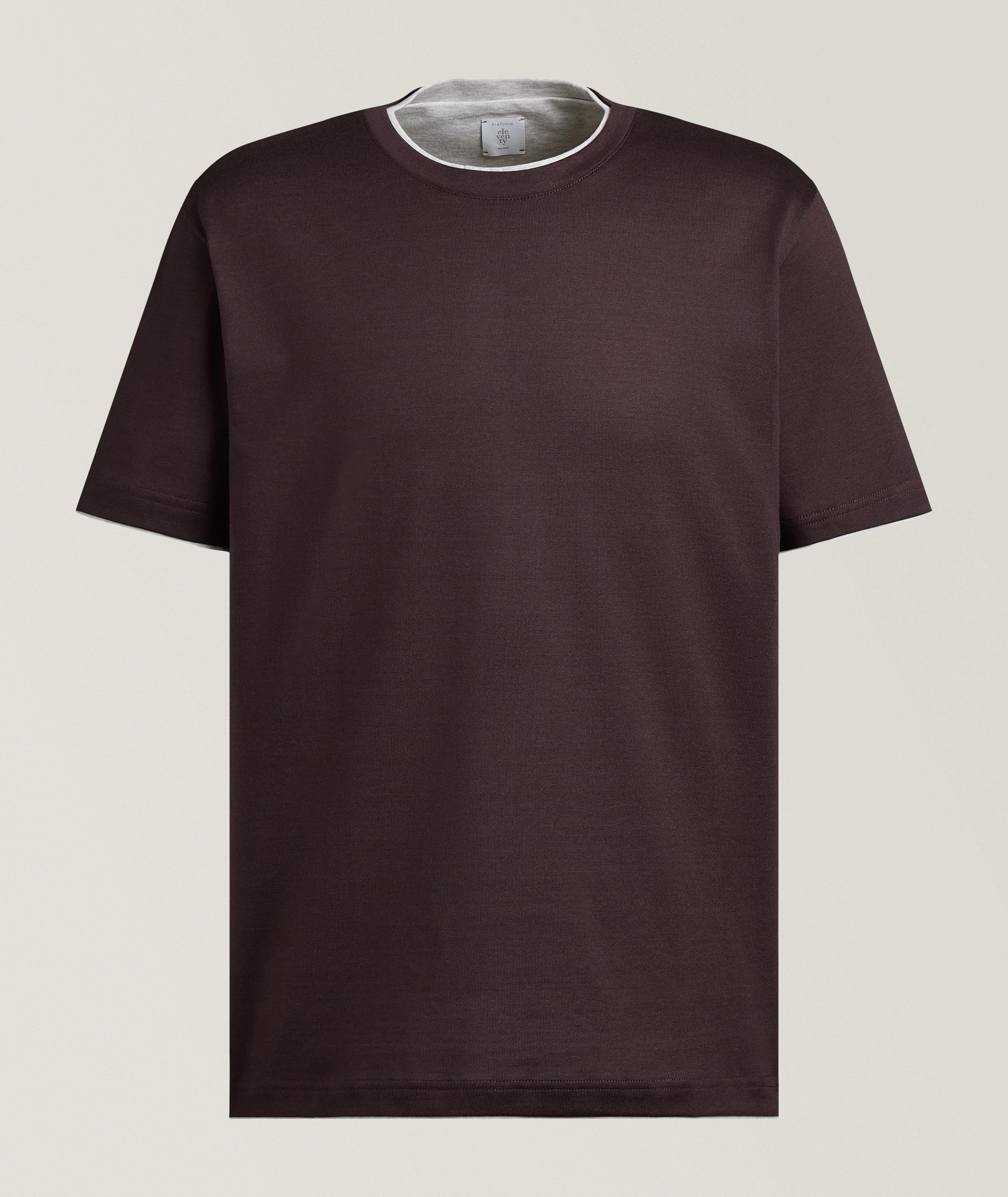 Eleventy Layered Trim Cotton T-Shirt 