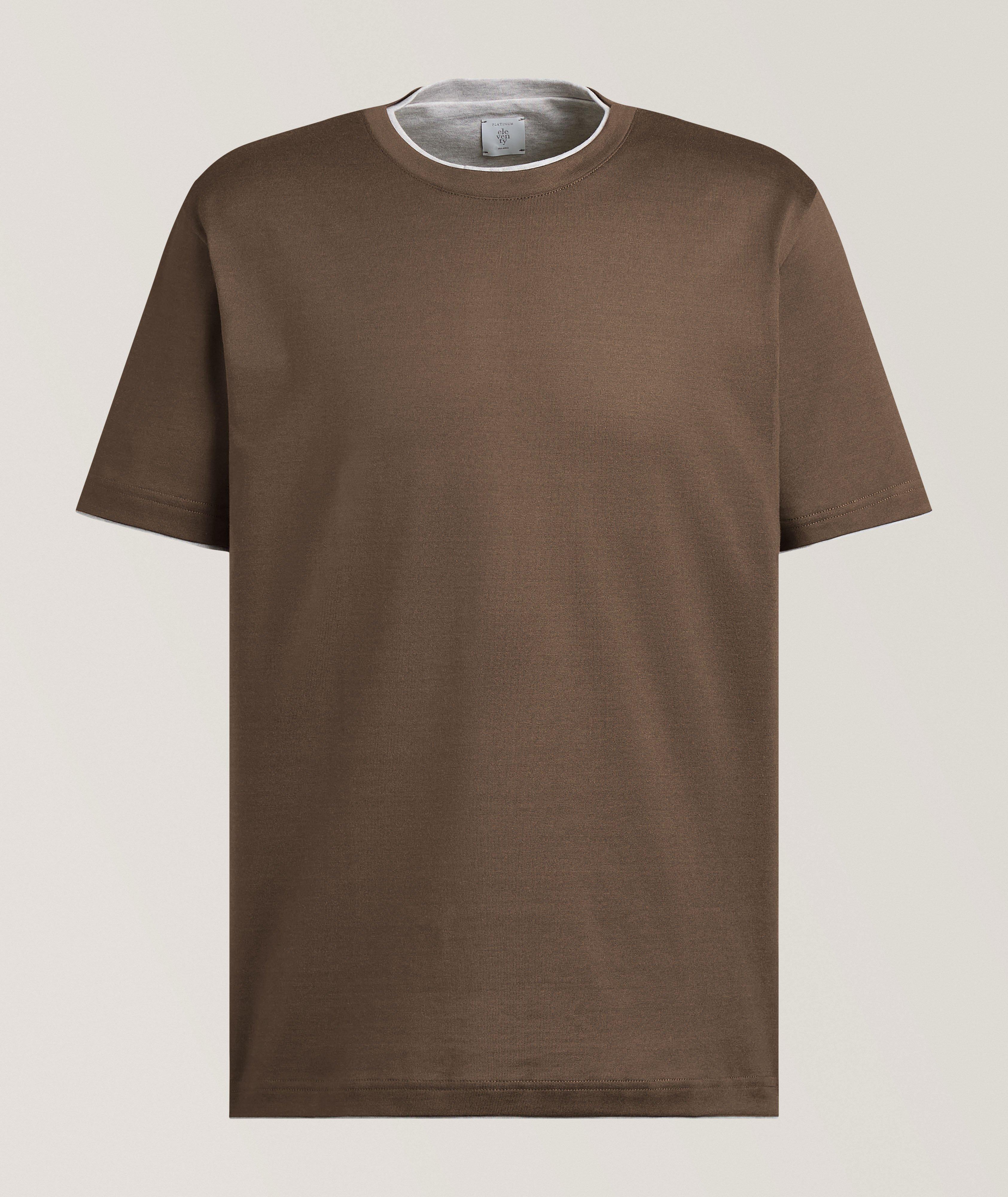 Eleventy Layered Trim Cotton T-Shirt 