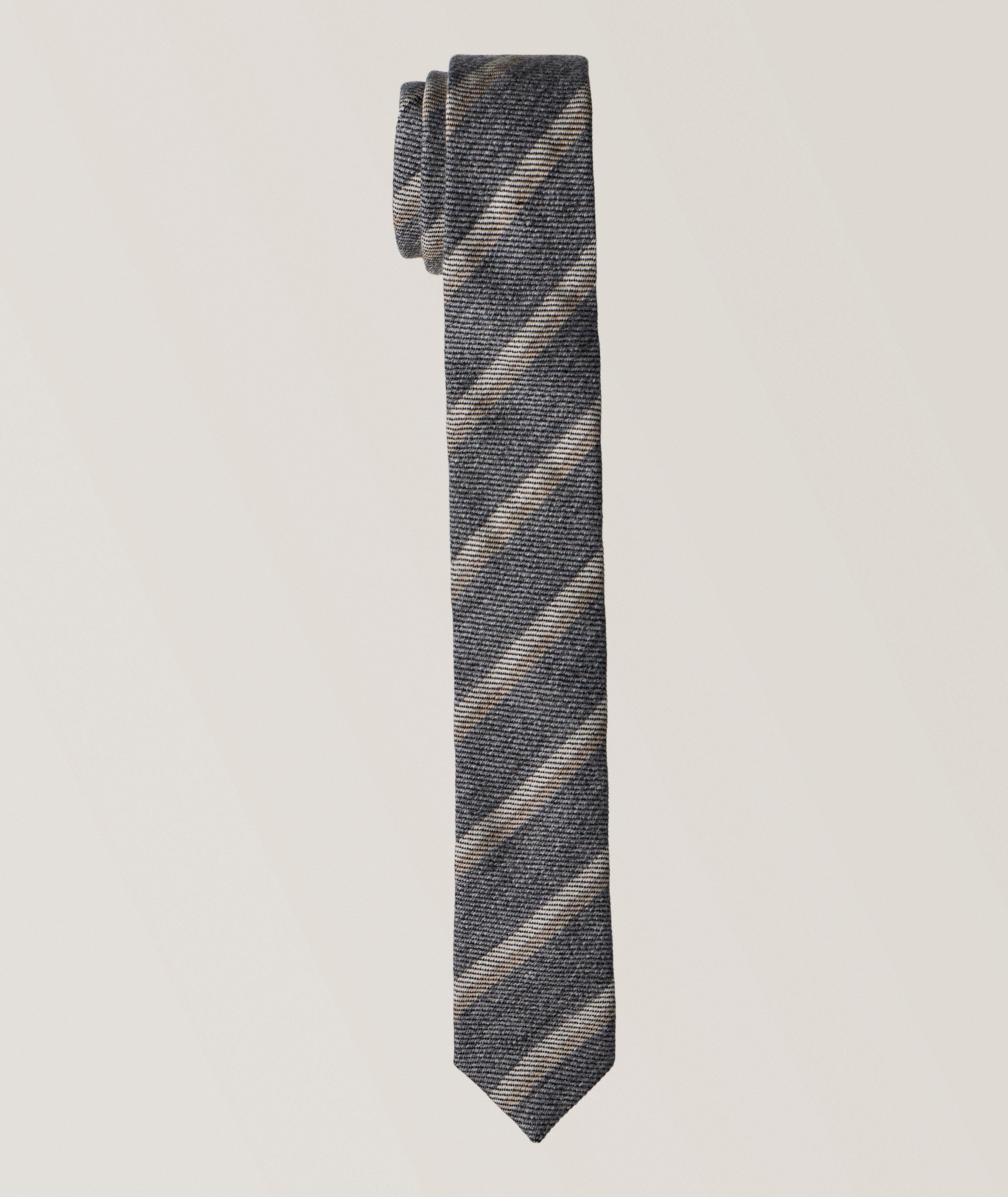 Eleventy Striped Wool Tie