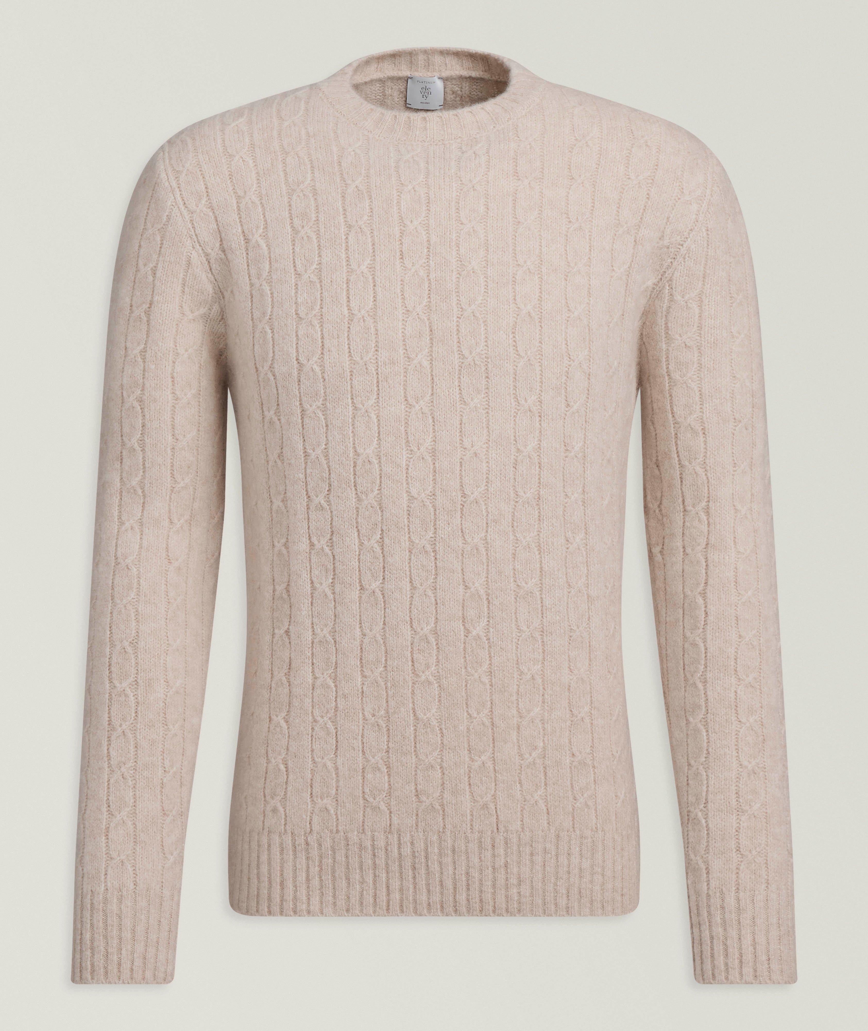 Eleventy Cable Knit Cashmere-Silk Sweater 