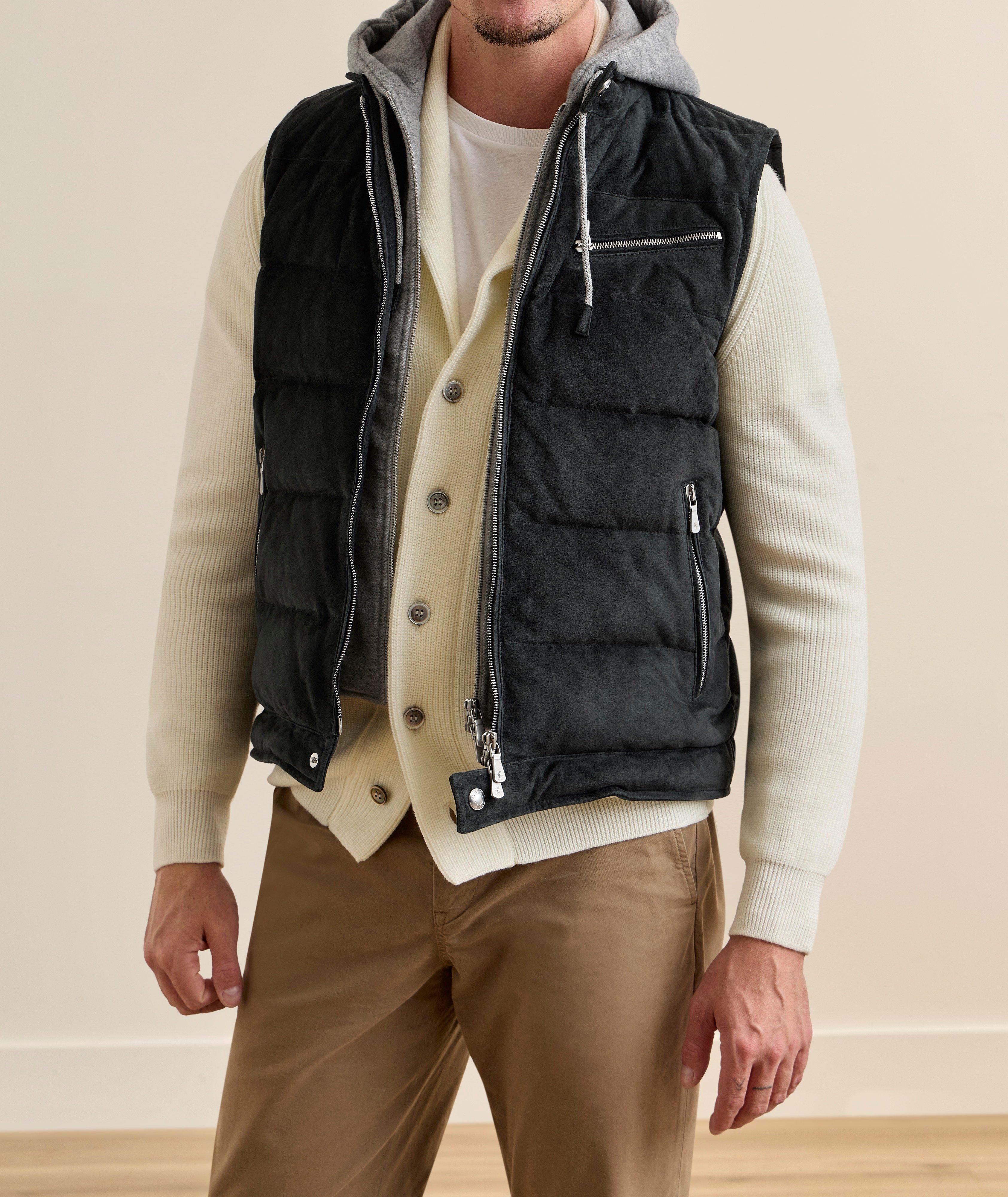 Removable Hood Suede Vest image 1
