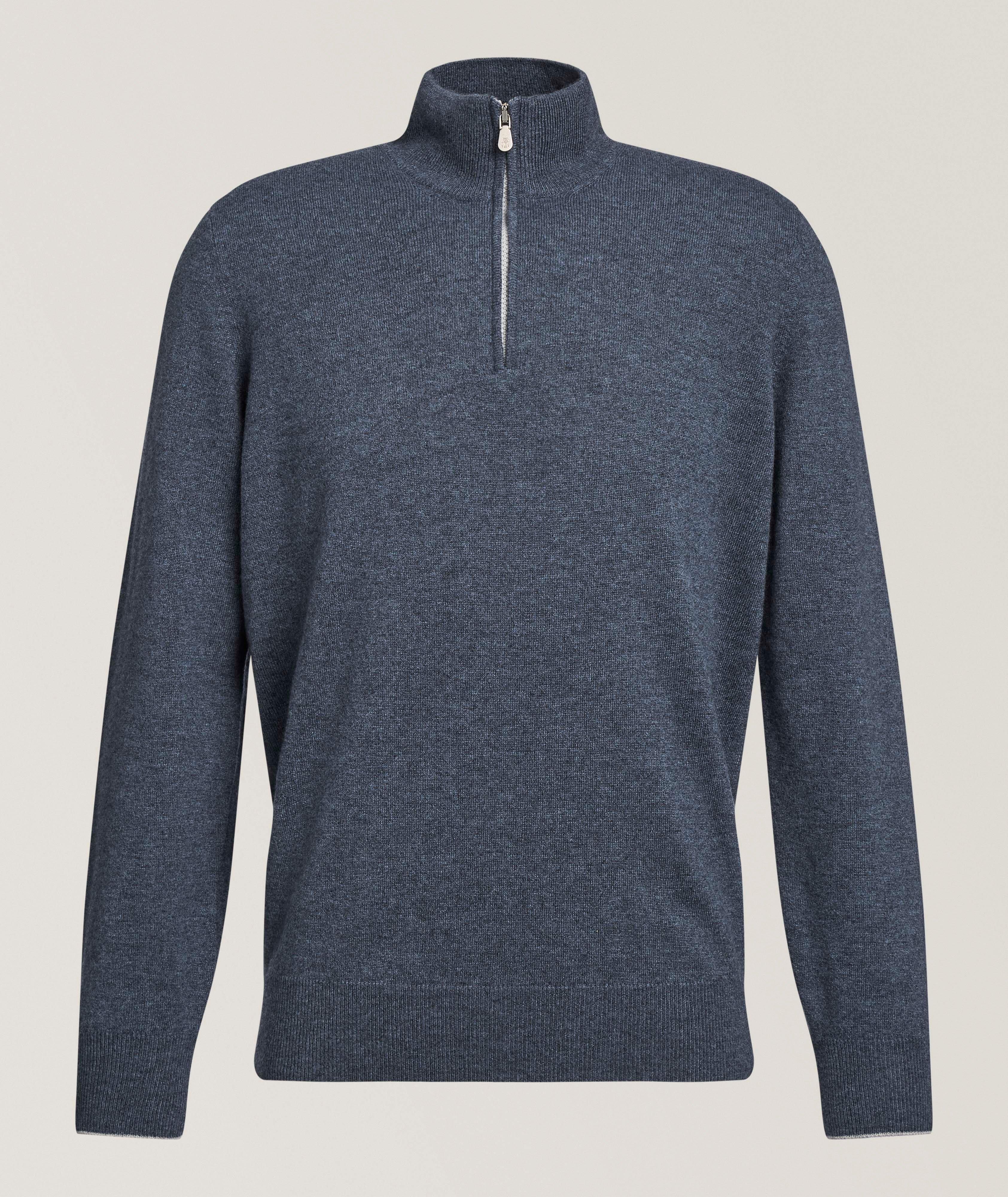 Brunello Cucinelli Cashmere Quarter-Zip Sweater | Sweaters & Knits