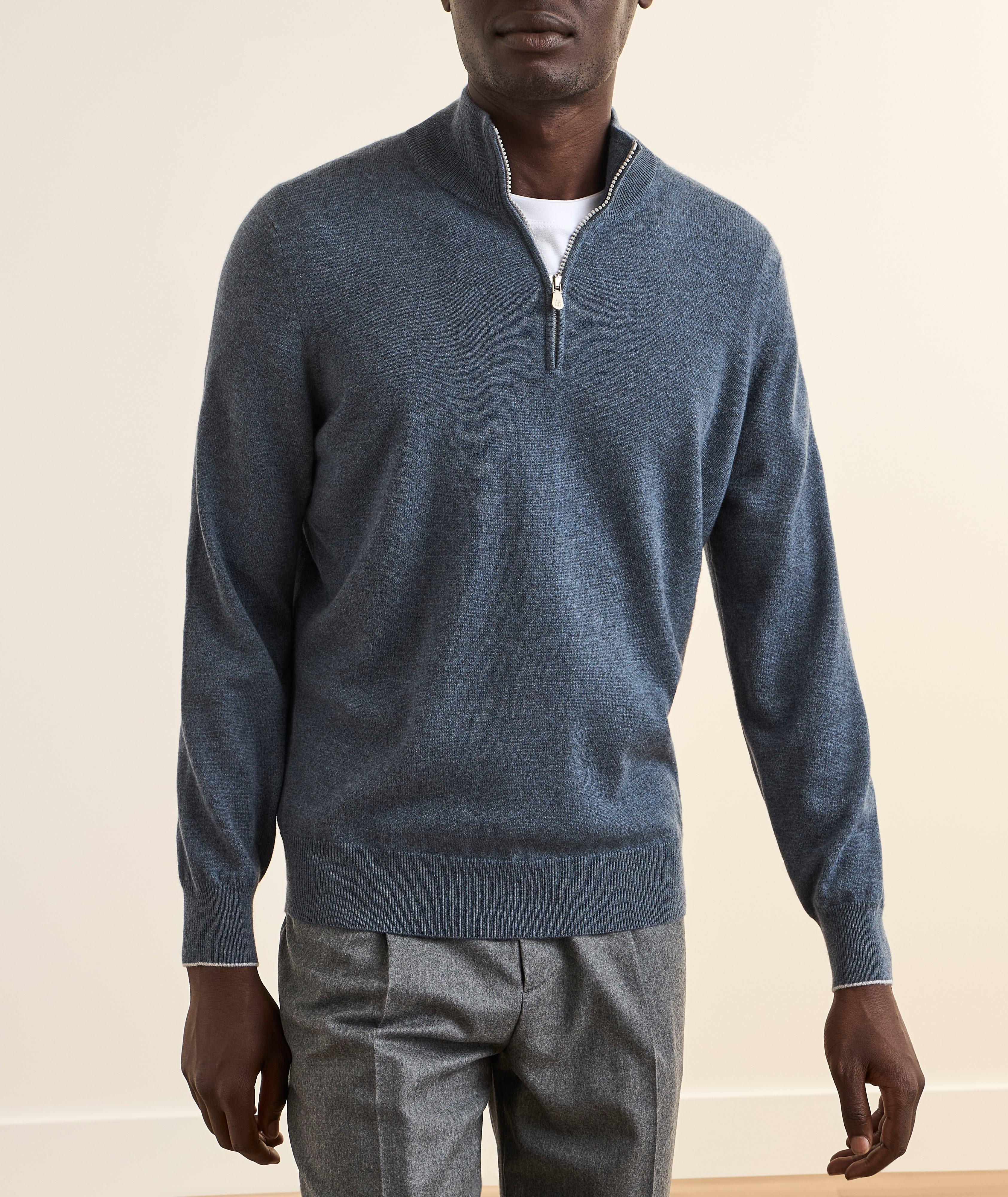 Brunello Cucinelli Cashmere Quarter-Zip Sweater | Sweaters & Knits