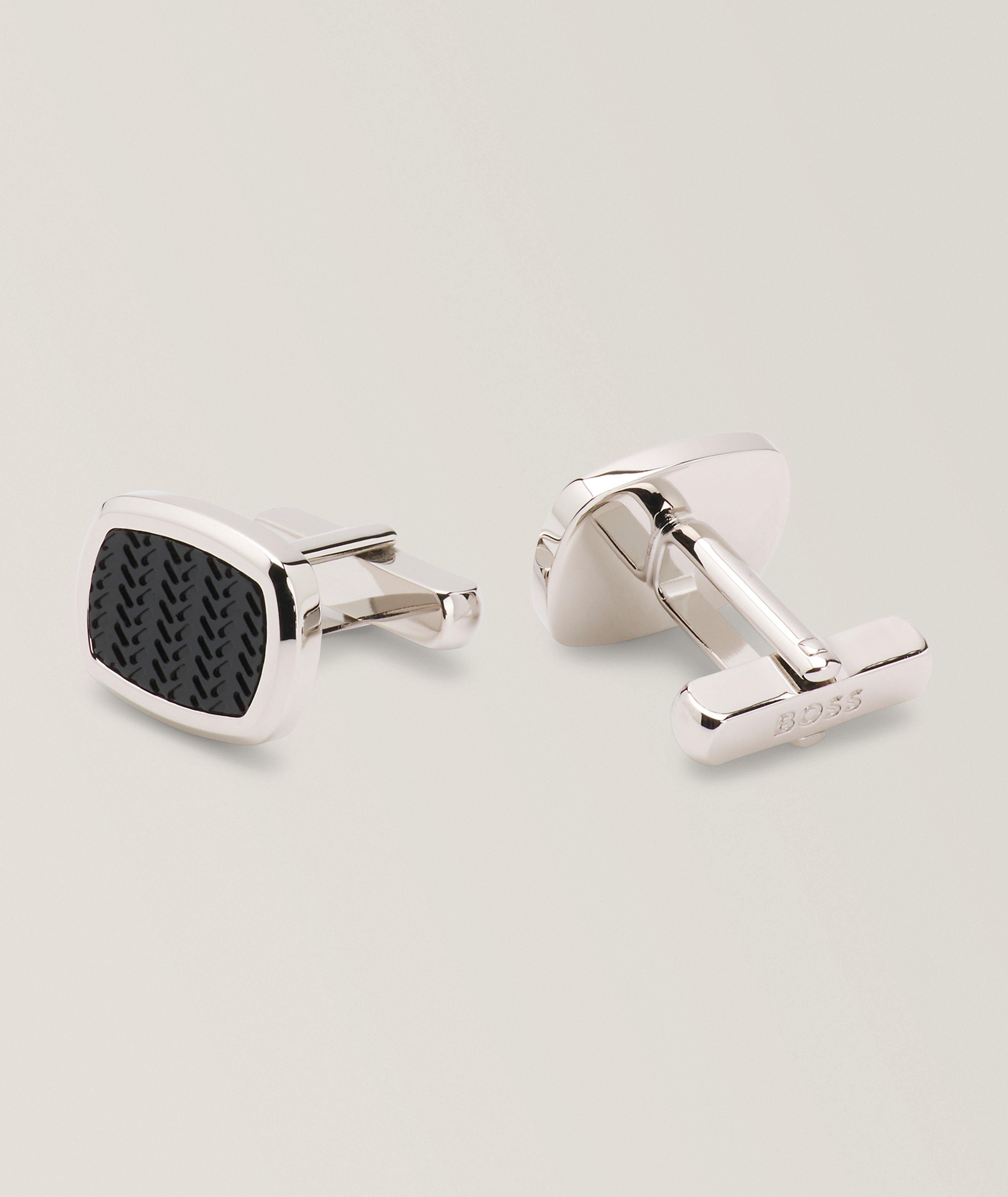 BOSS Boutons manchette inserts en émail chevrons