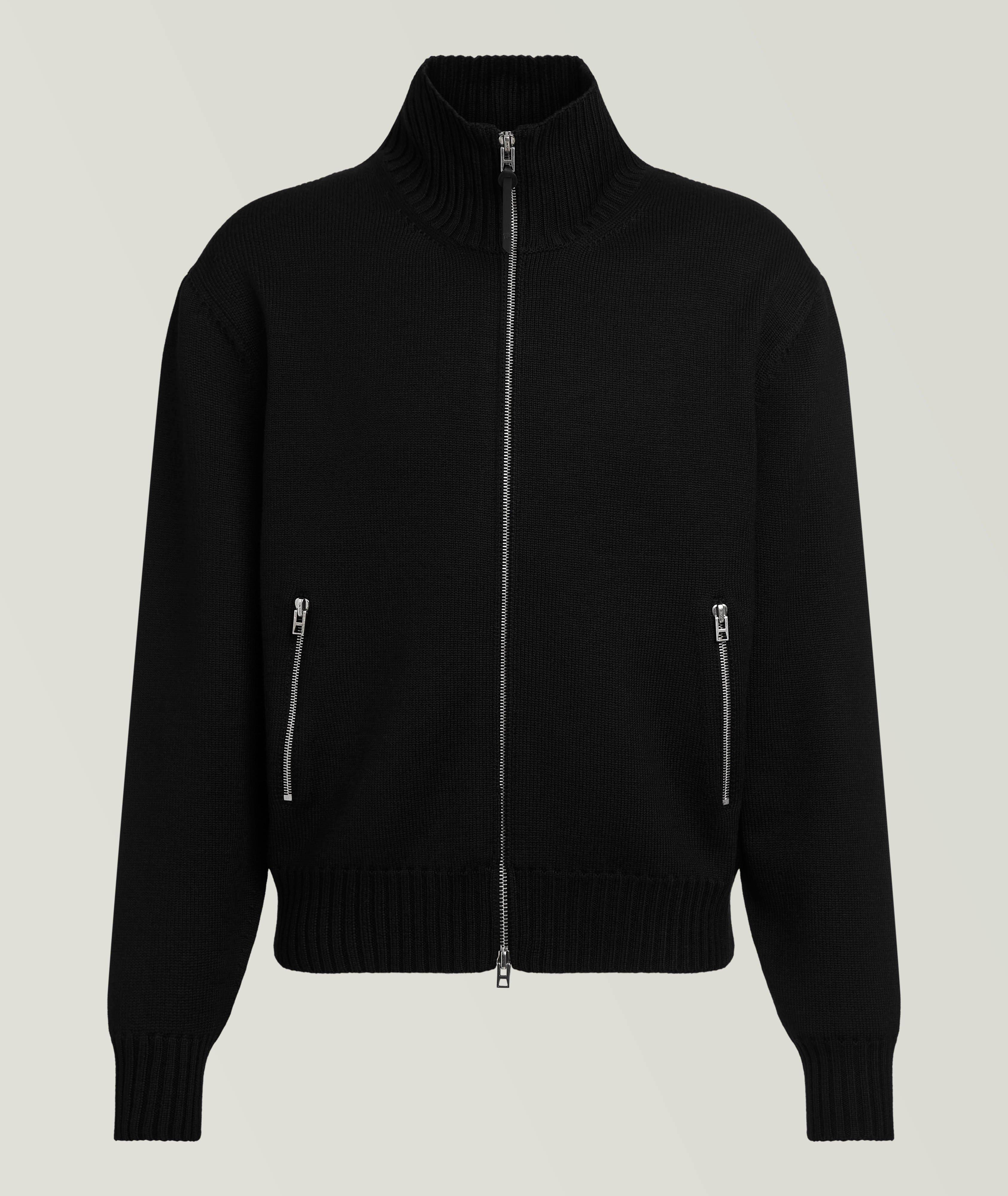 TOM FORD Elbow Patch Merino Wool Cardigan 