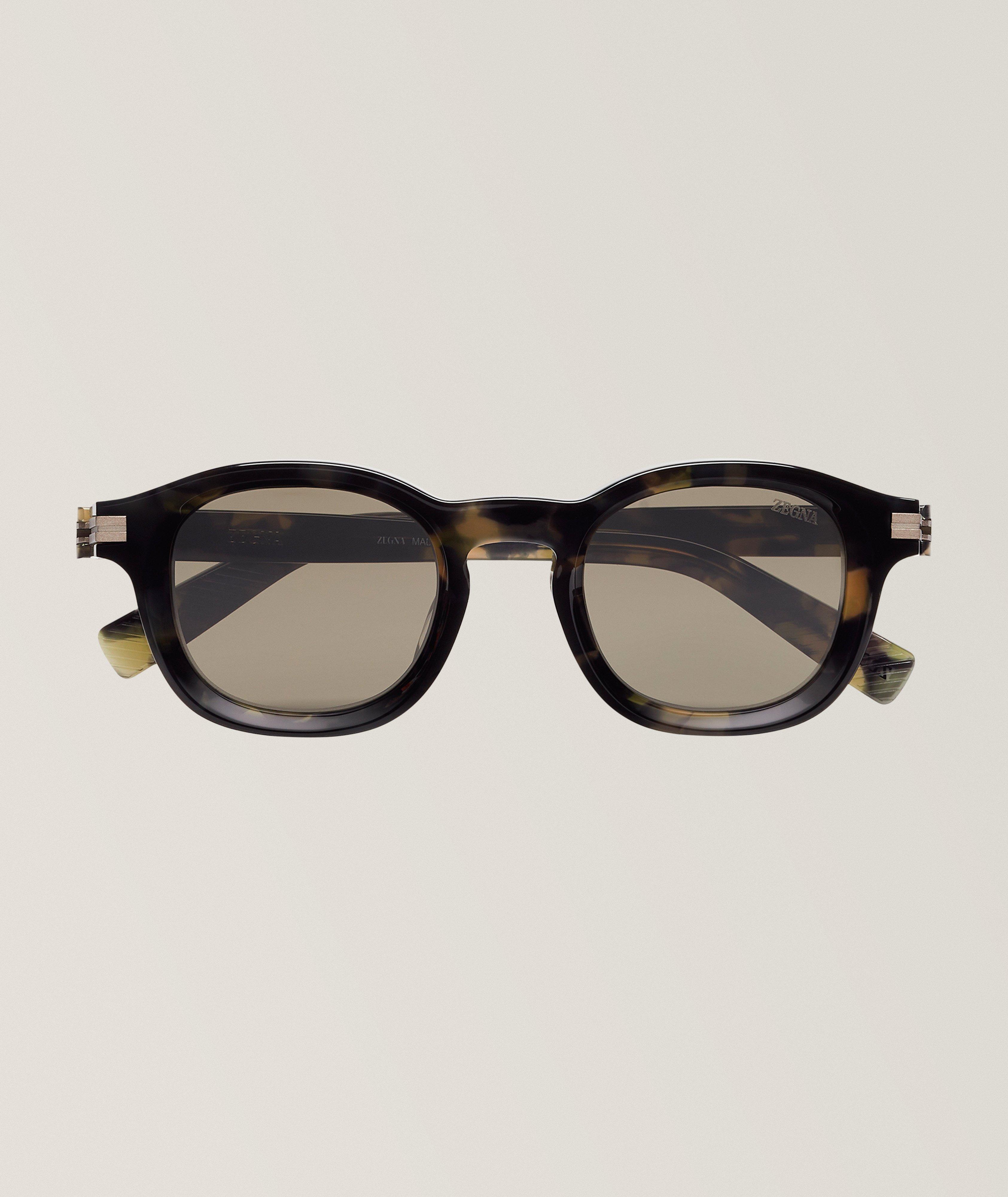 ZEGNA Lunettes de soleil en acétate rond polarisées Aurora