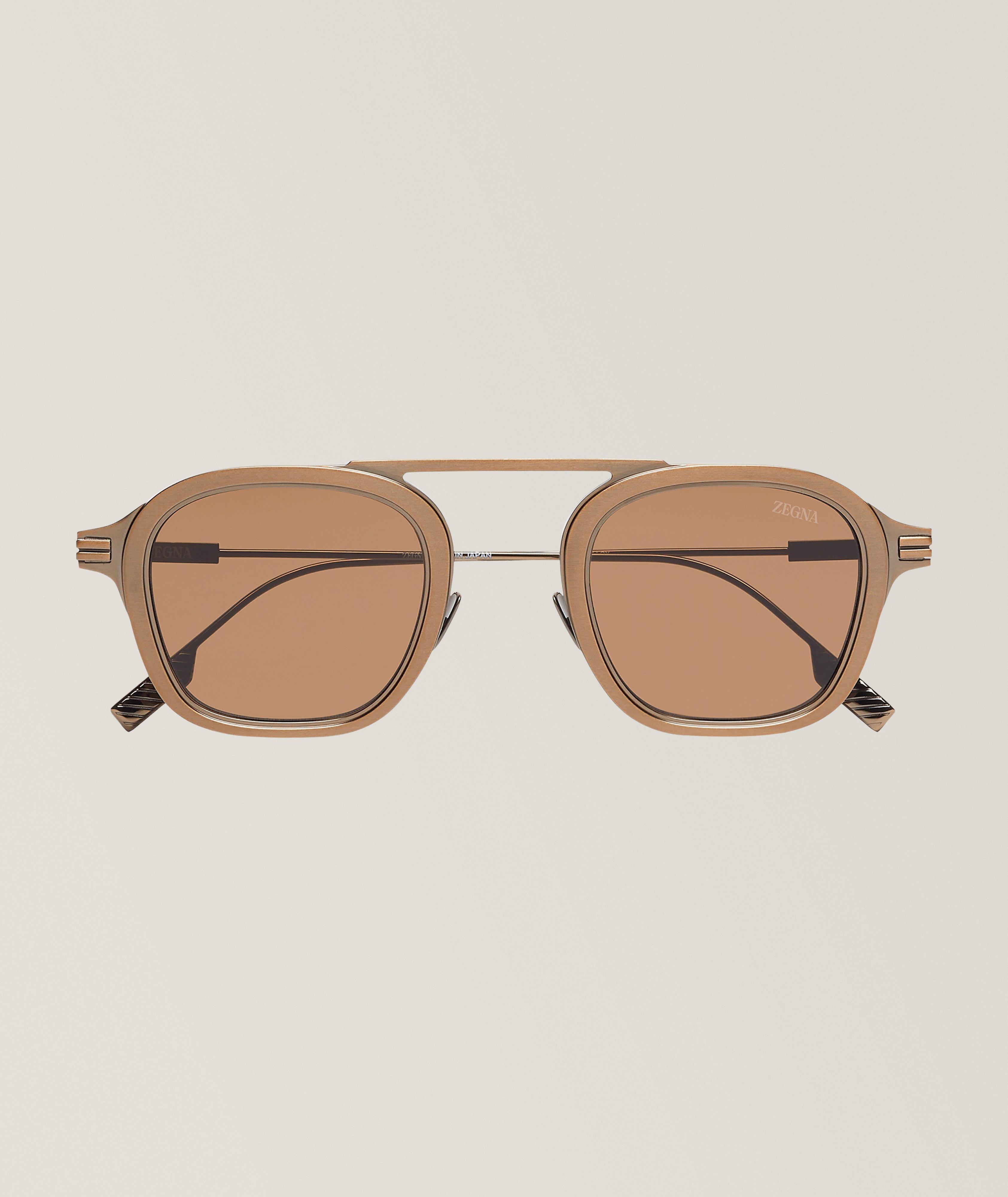 ZEGNA Lunettes de soleil carrée en titane Orizzonte 1