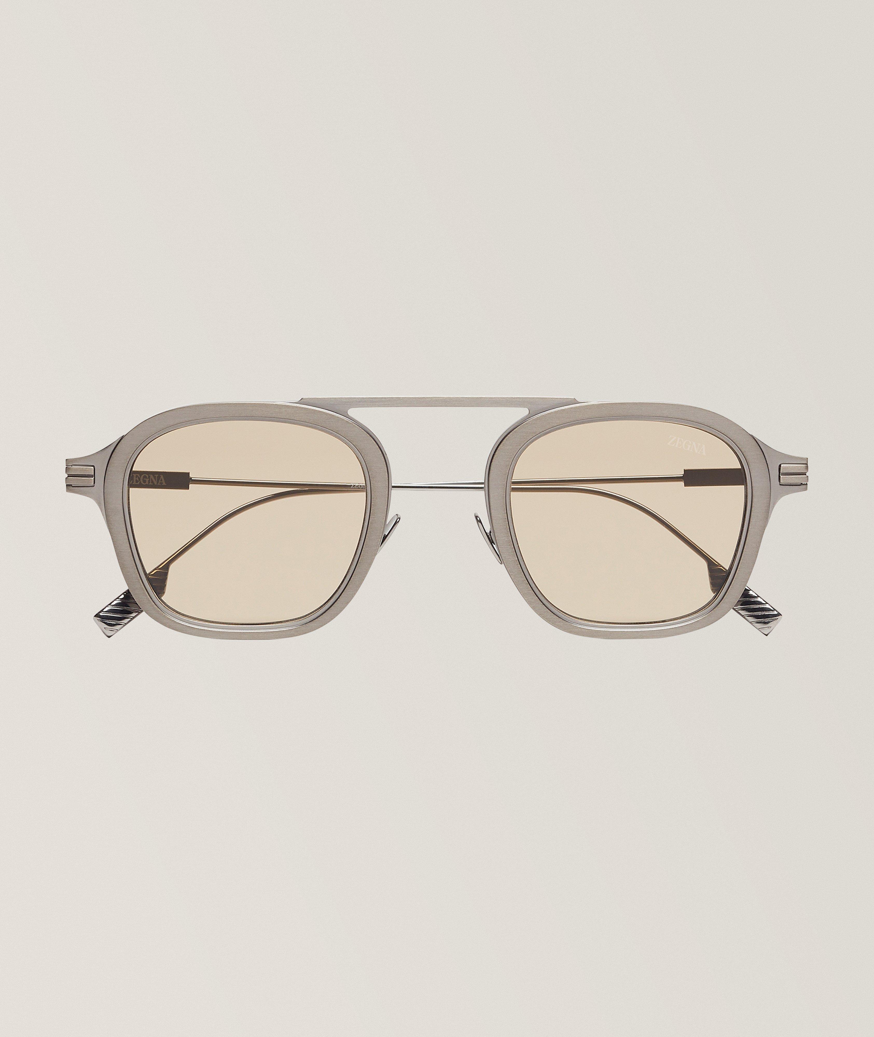 ZEGNA Lunettes de soleil carrée en titane Orizzonte 1