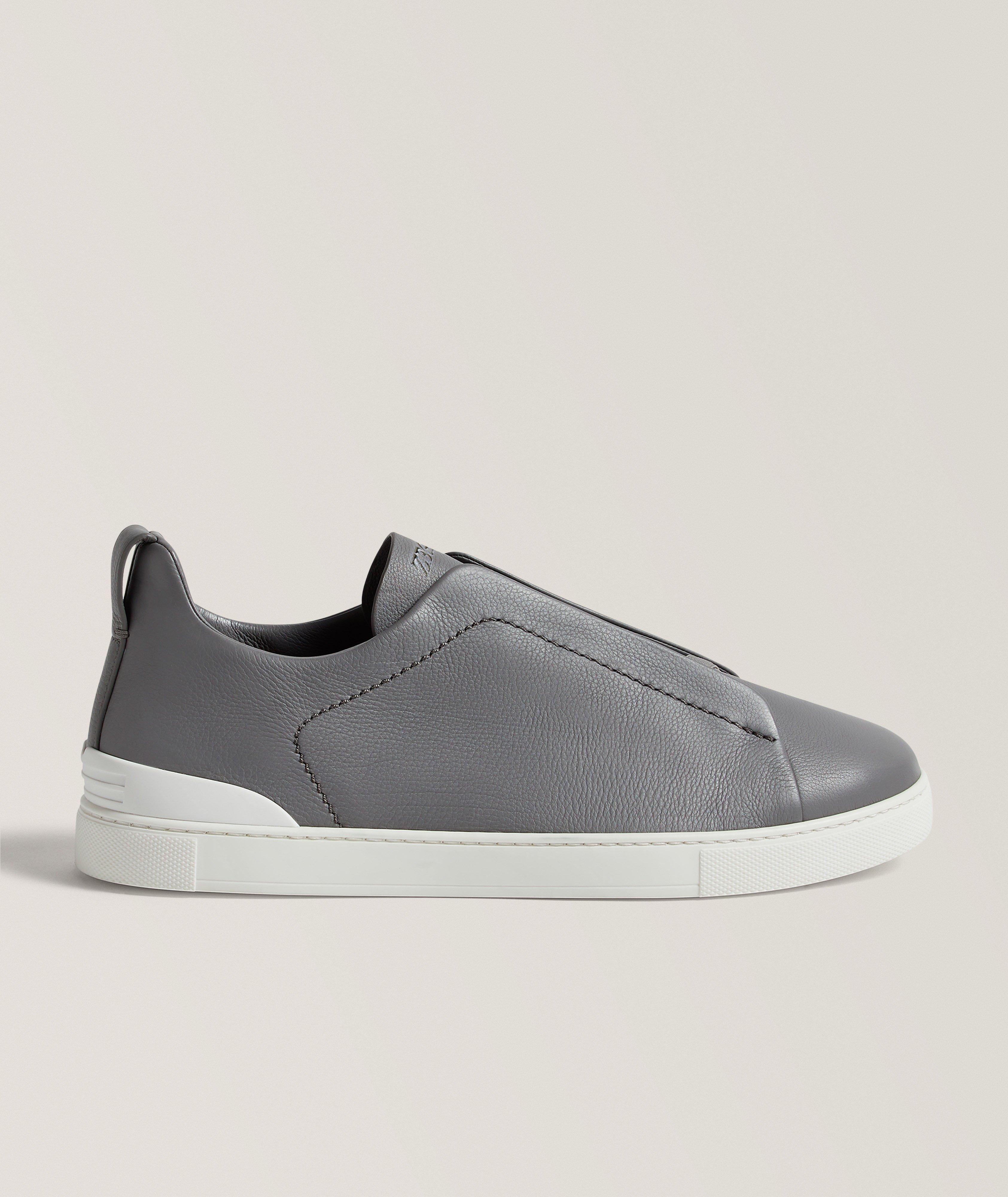ZEGNA Triple Stitch SECONDSKIN Leather Sneakers