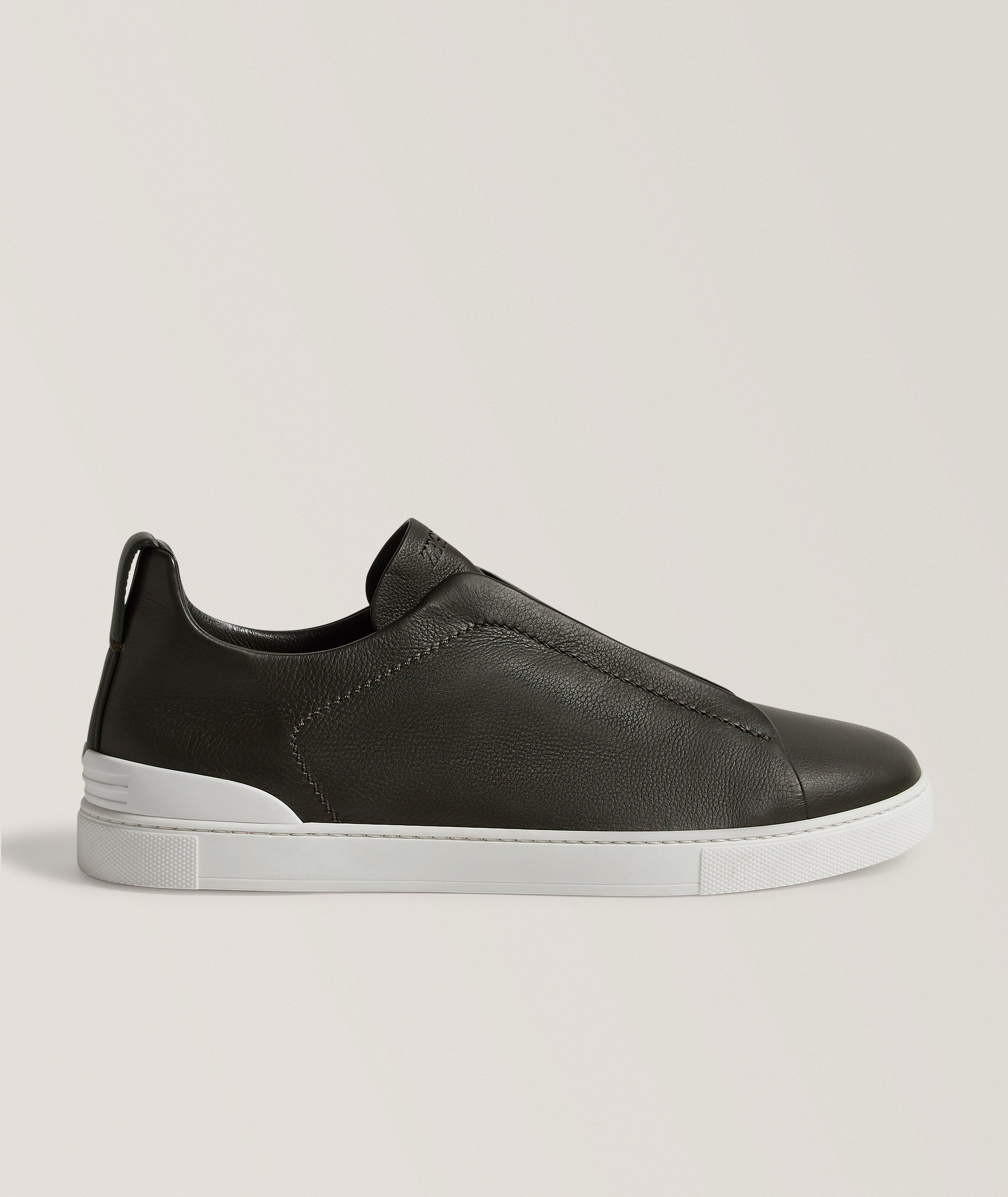ZEGNA Triple Stitch SECONDSKIN Leather Sneakers