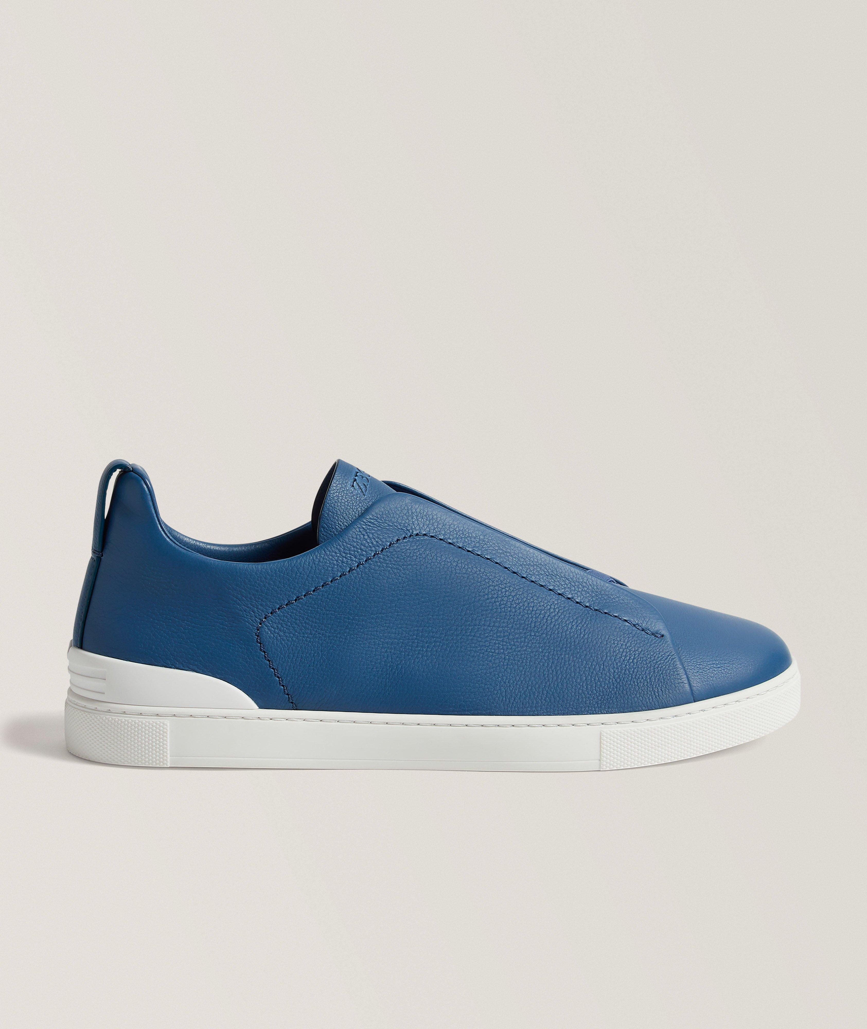 ZEGNA Chaussures sport en cuir SECONDSKIN Triple Stitch