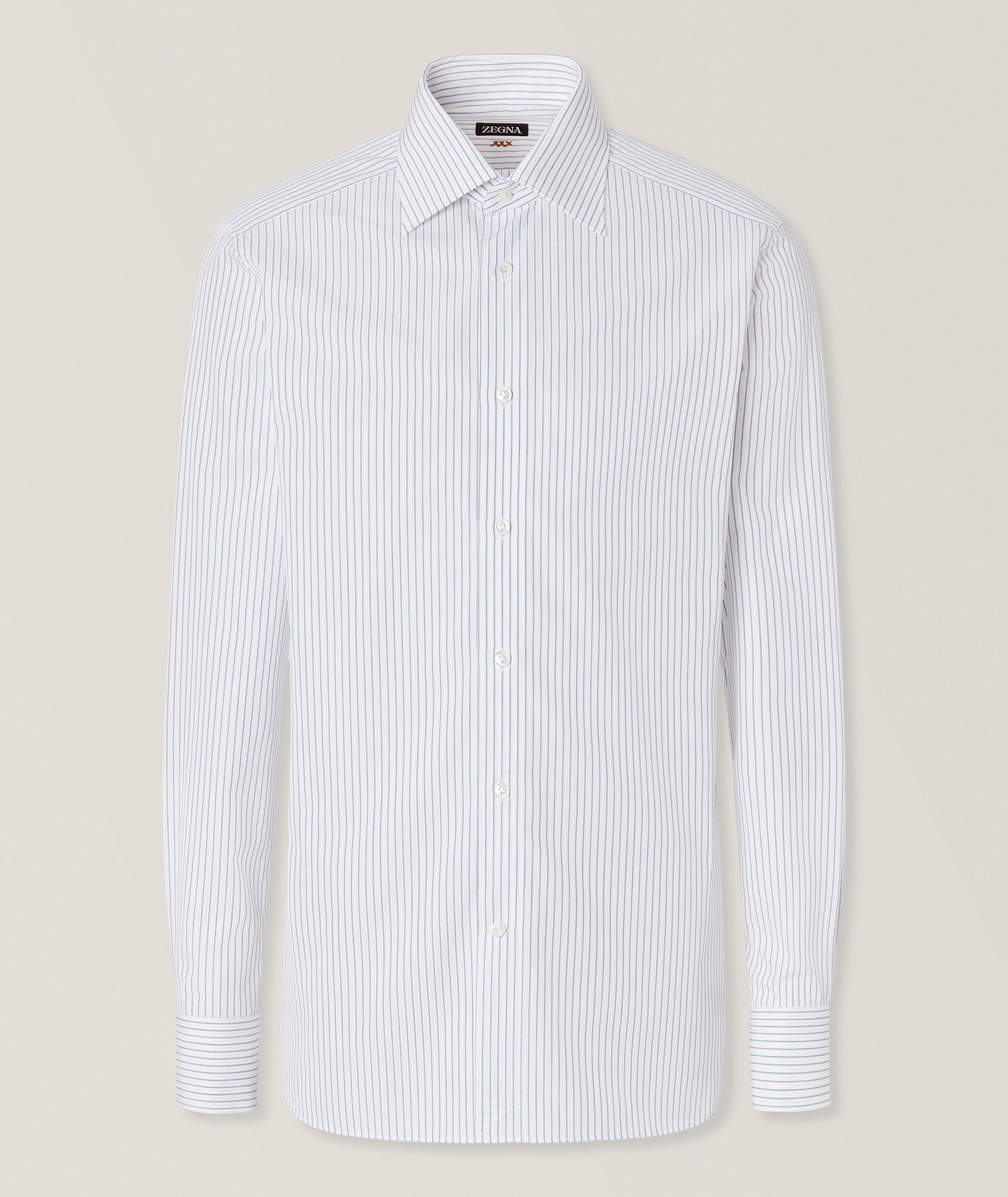 ZEGNA Striped Centoventimila Cotton Dress Shirt | Dress Shirts