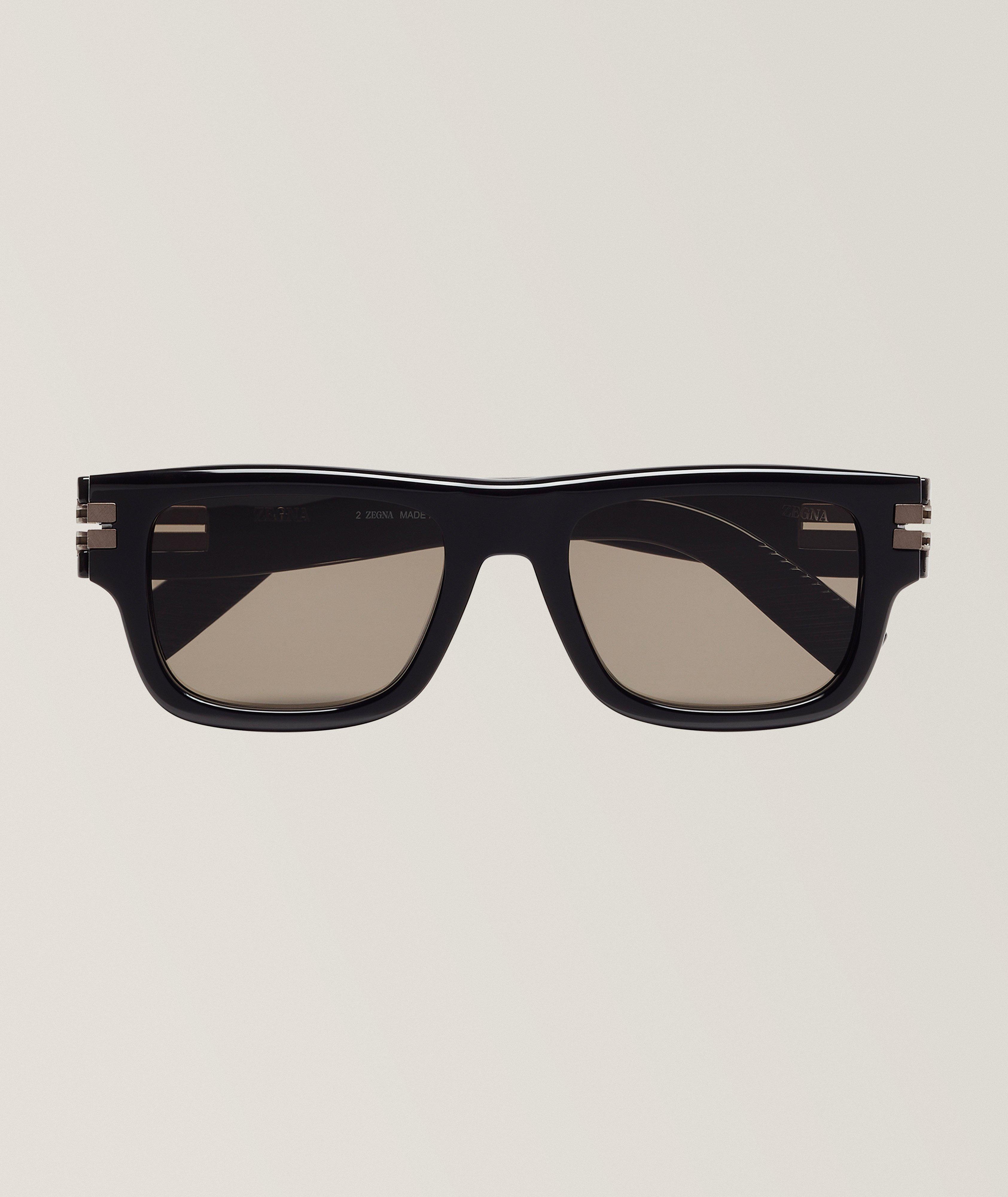 ZEGNA Square Acetate Sunglasses
