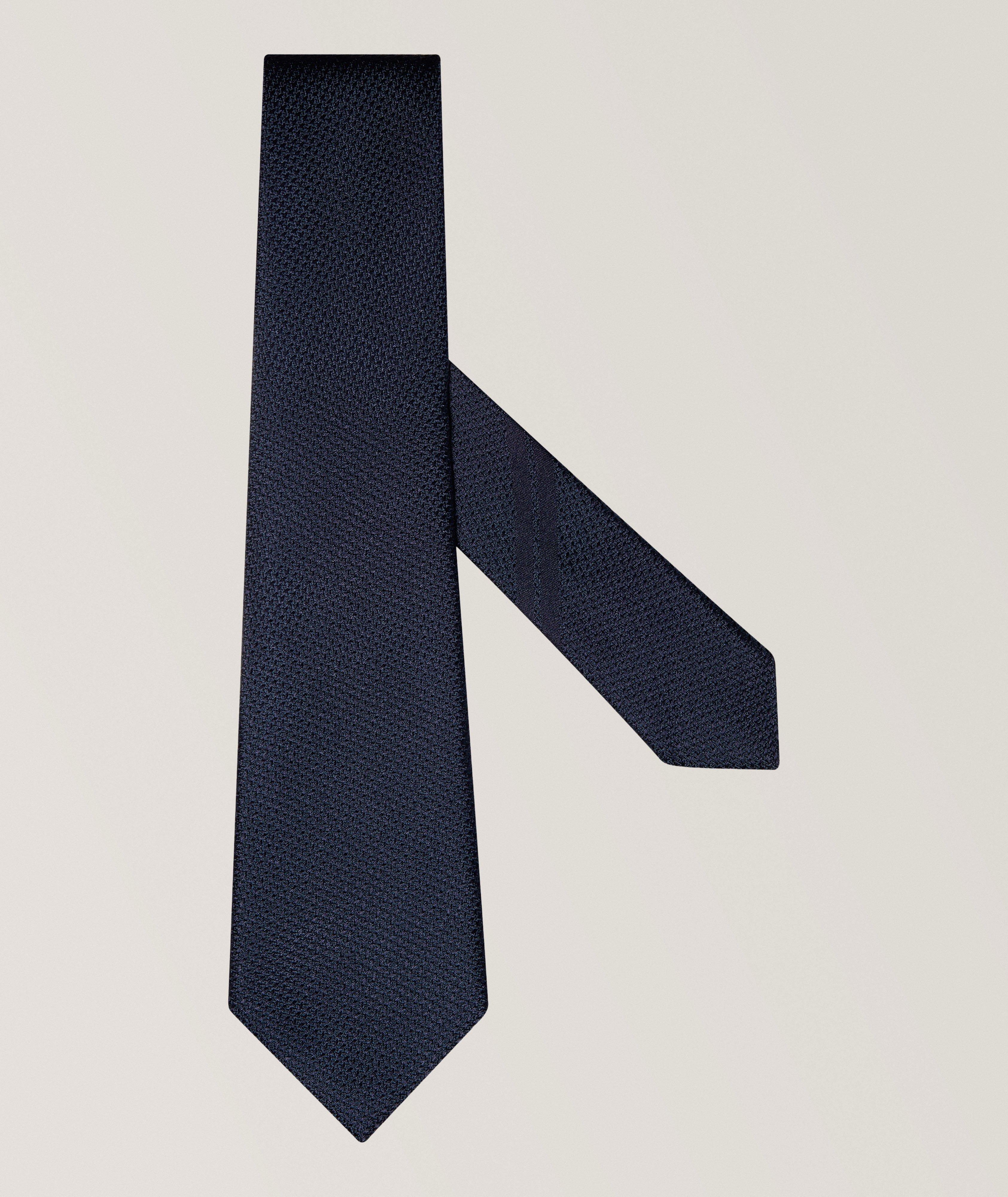 ZEGNA Cravate en soie texturée jacquard