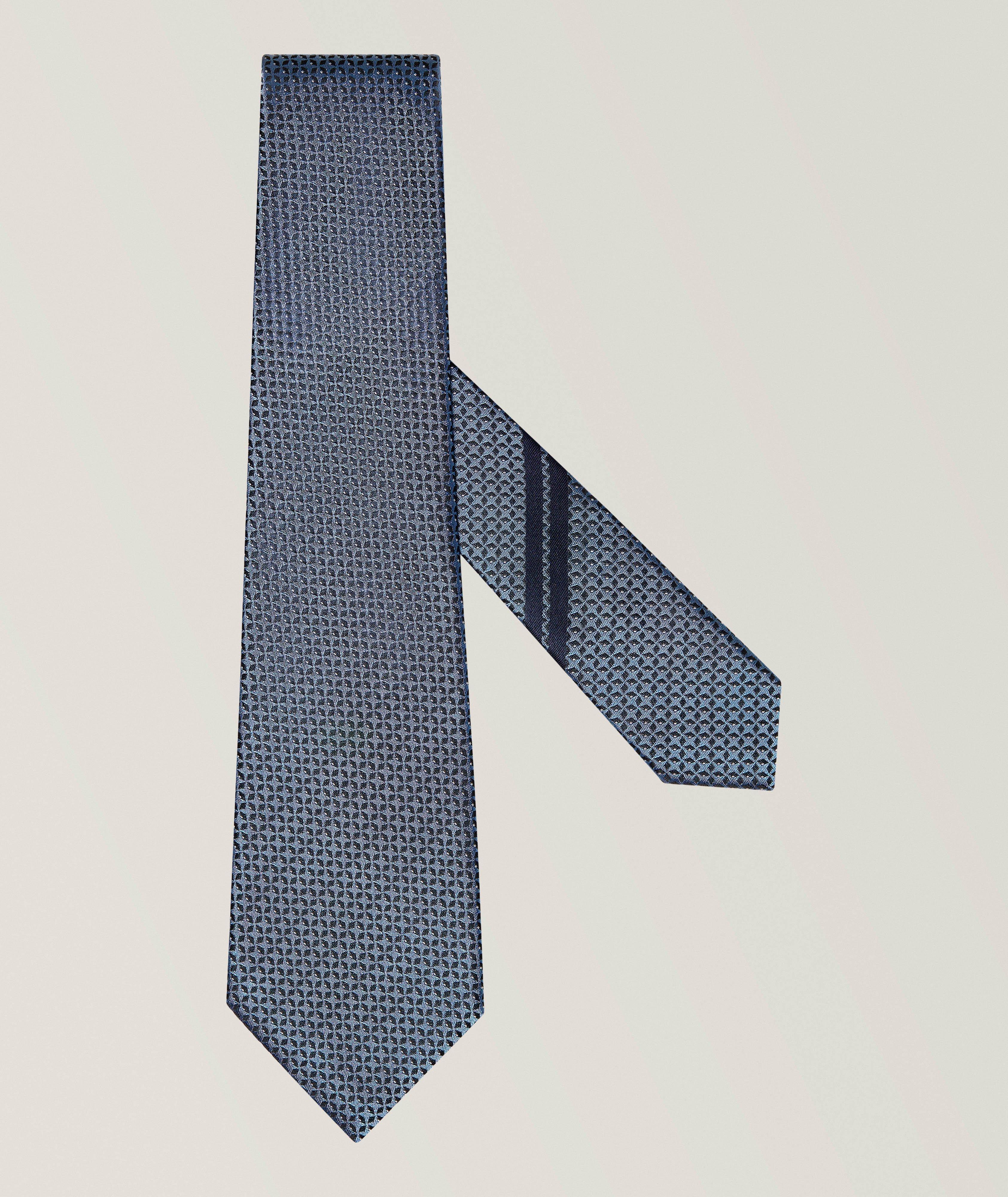 ZEGNA Jacquard Geometric Silk Tie