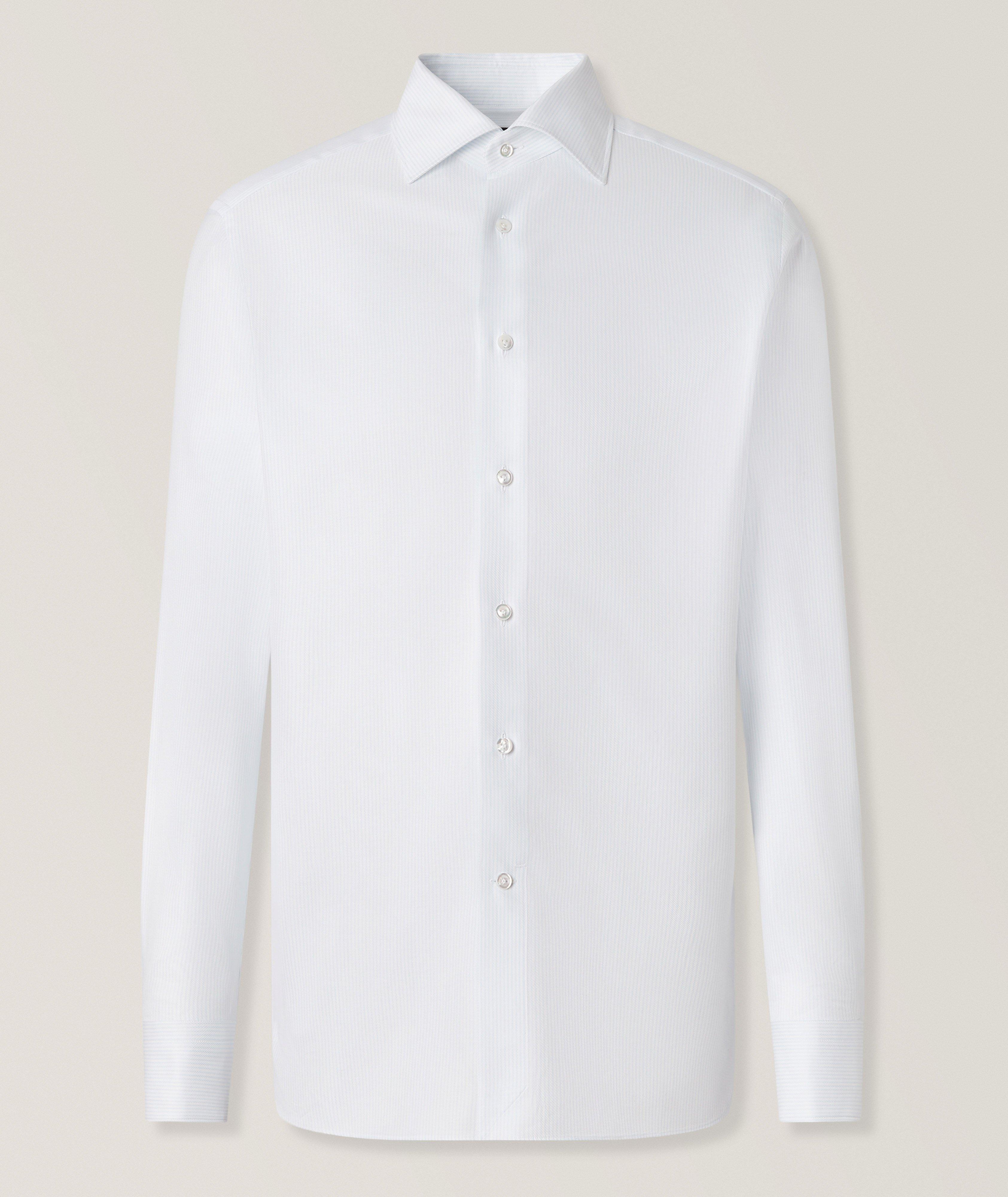 ZEGNA Striped Centoventimila Cotton Dress Shirt