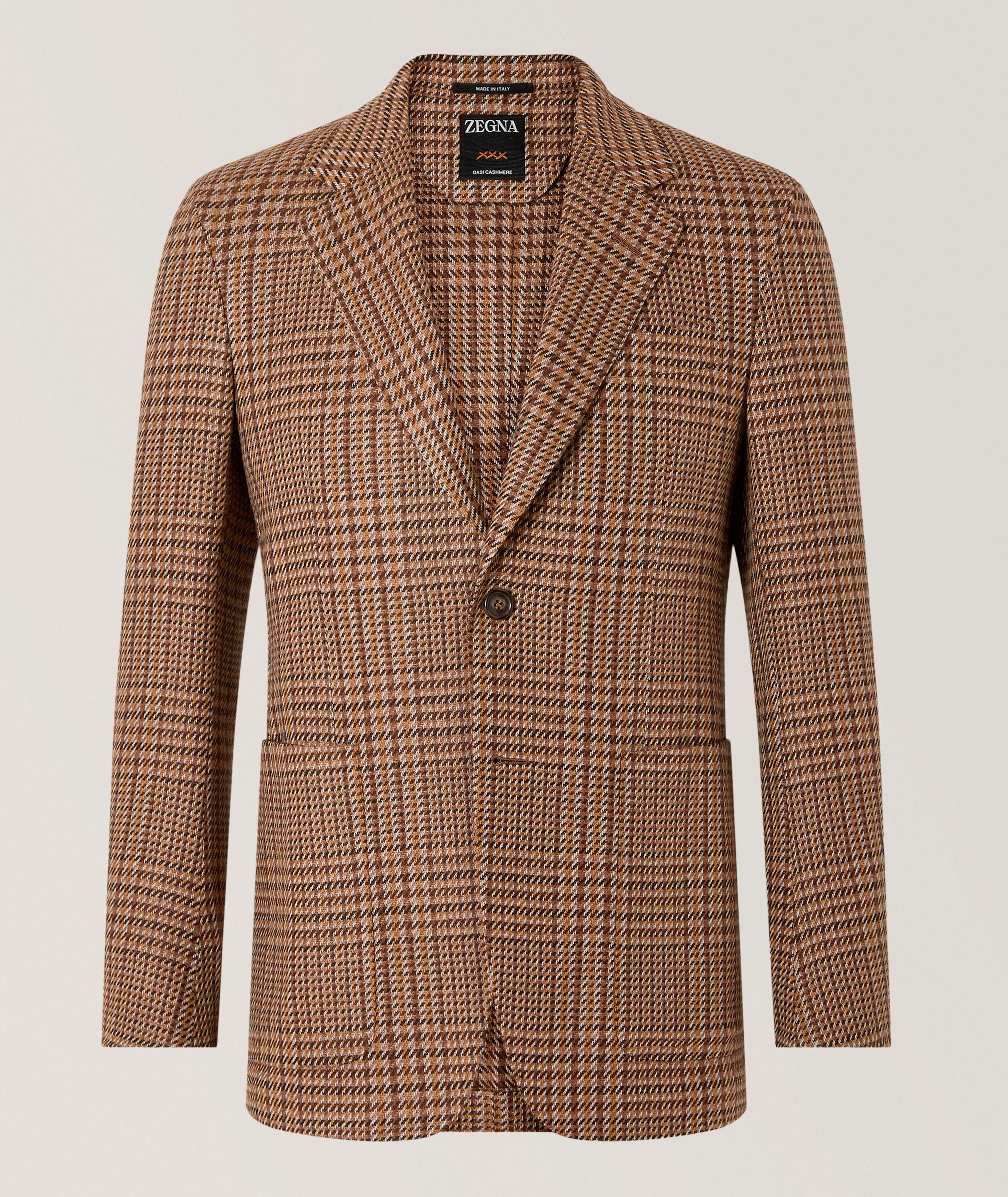 ZEGNA Veston sport cachemire Oasi Prince-de-Galles