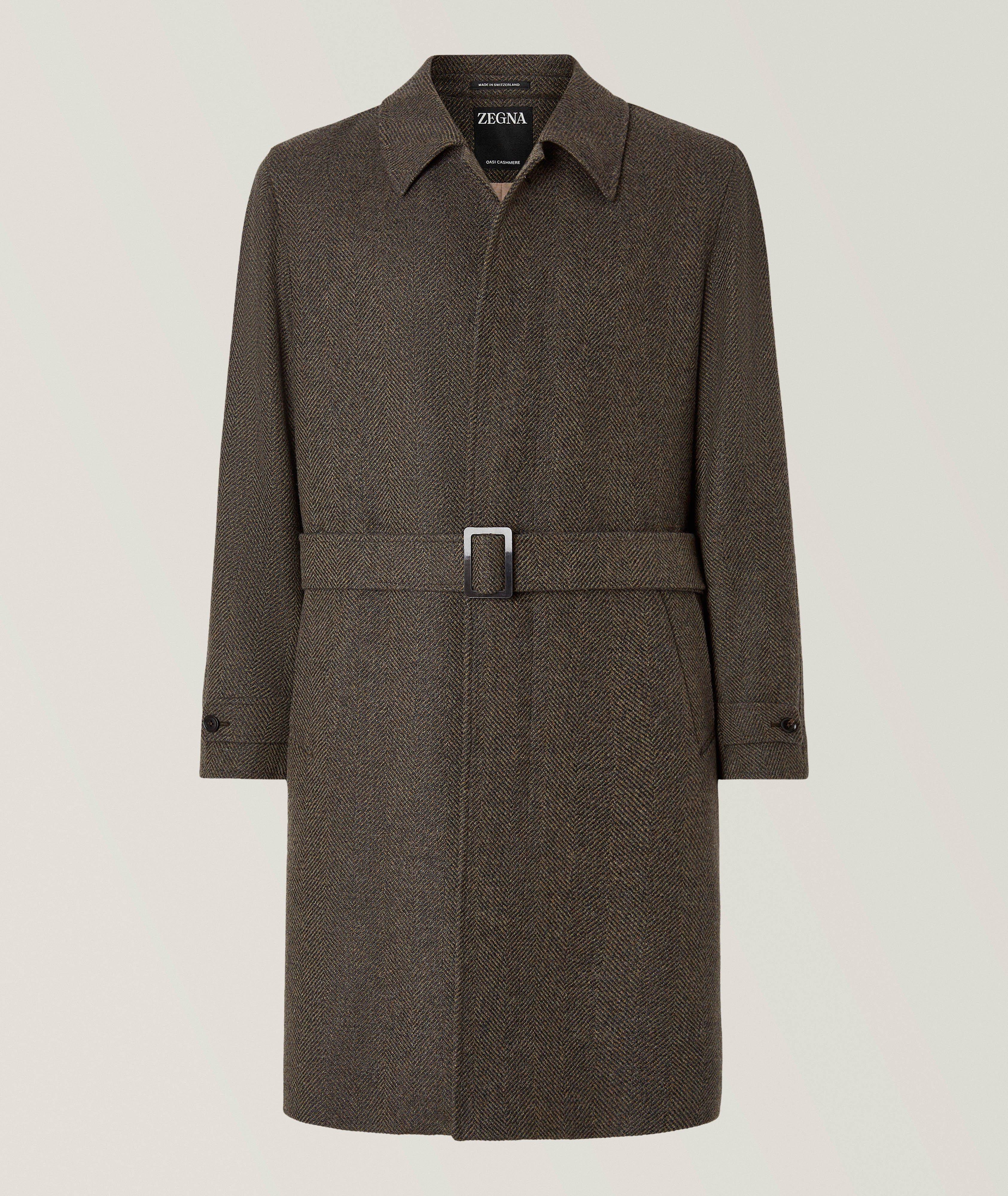 ZEGNA Herringbone Oasi Cashmere Trench Coat