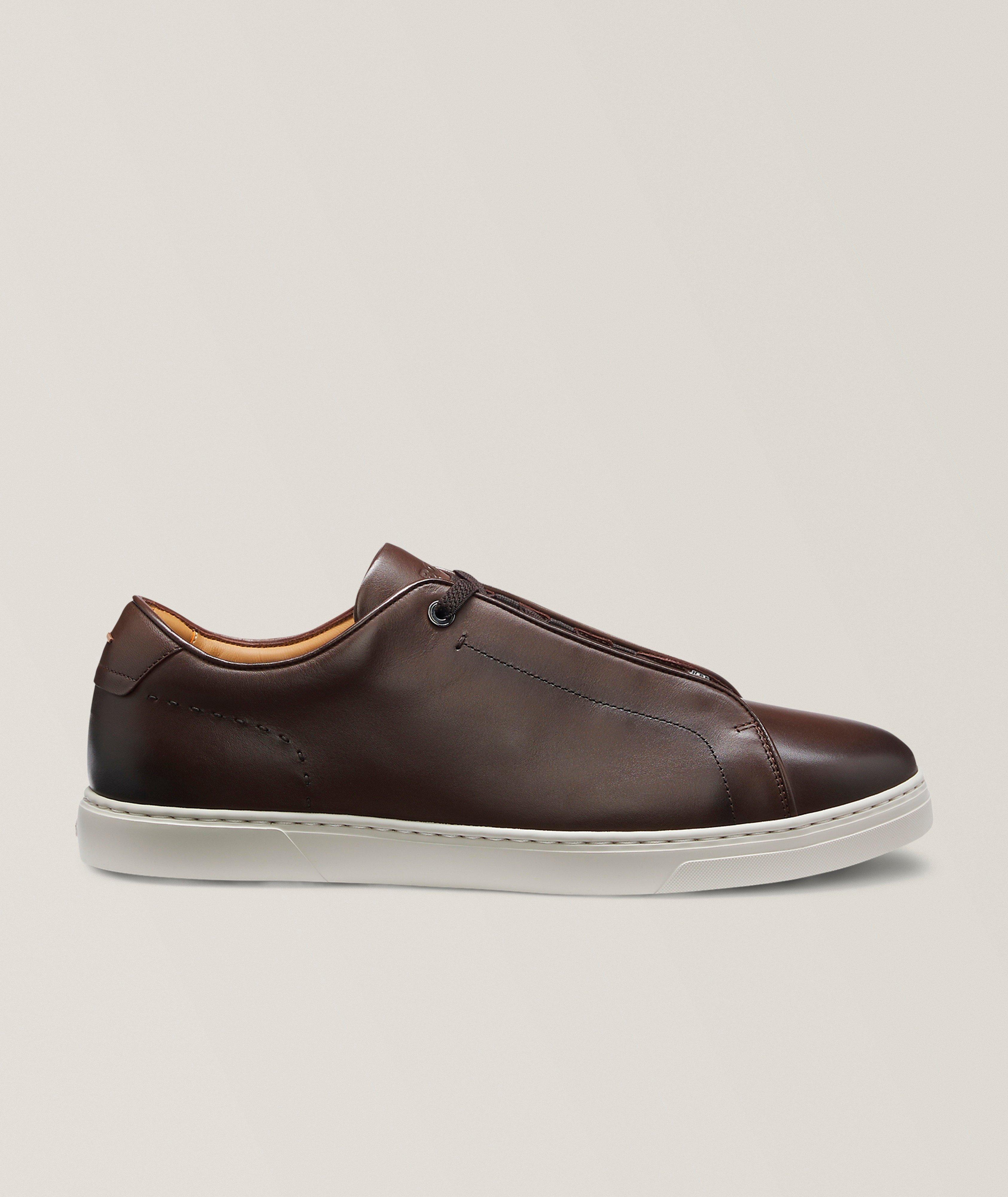 BOSS Chaussures sport en cuir brossé Gary