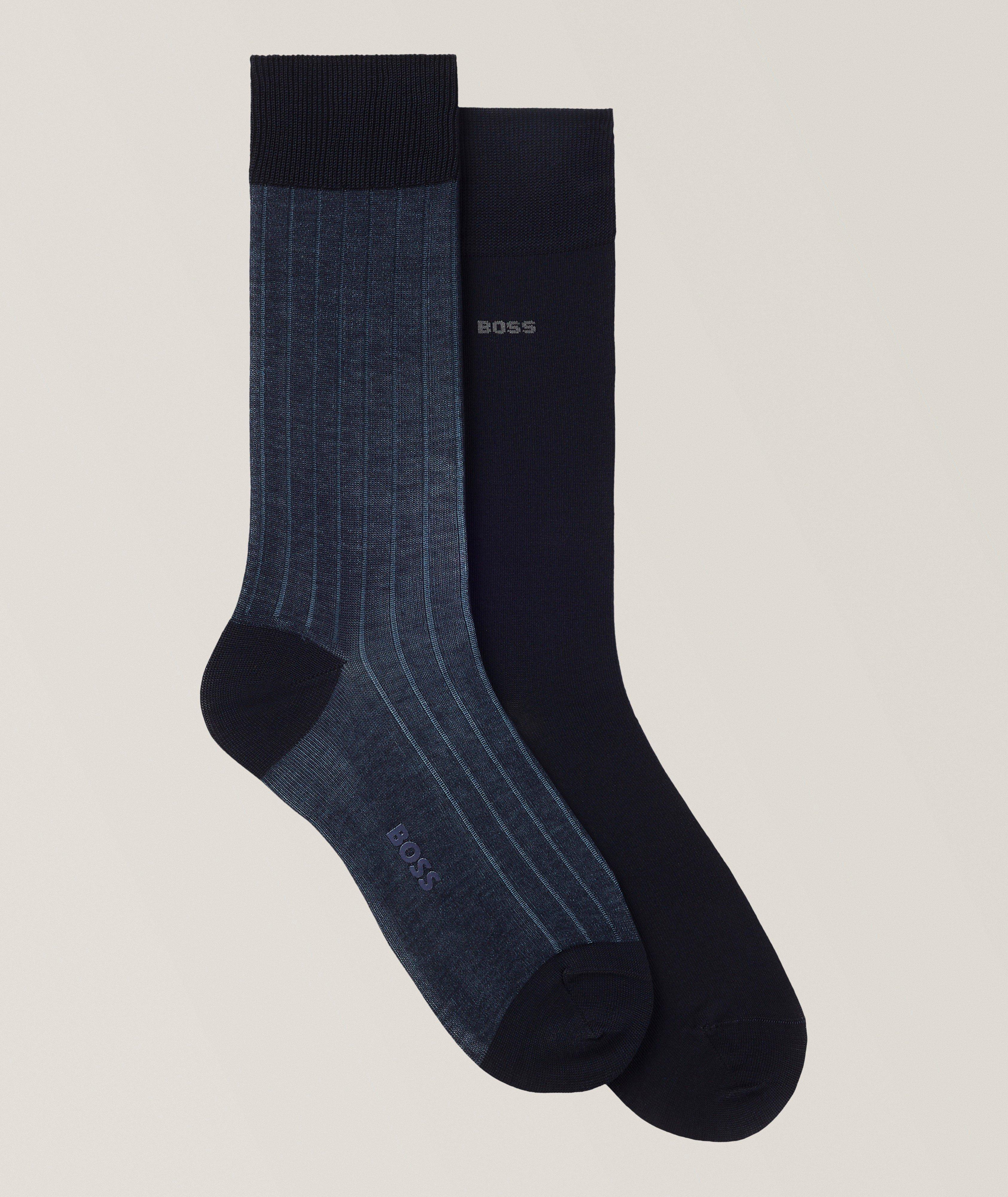 BOSS 2-Pack Vanisé Cotton-Blend Socks