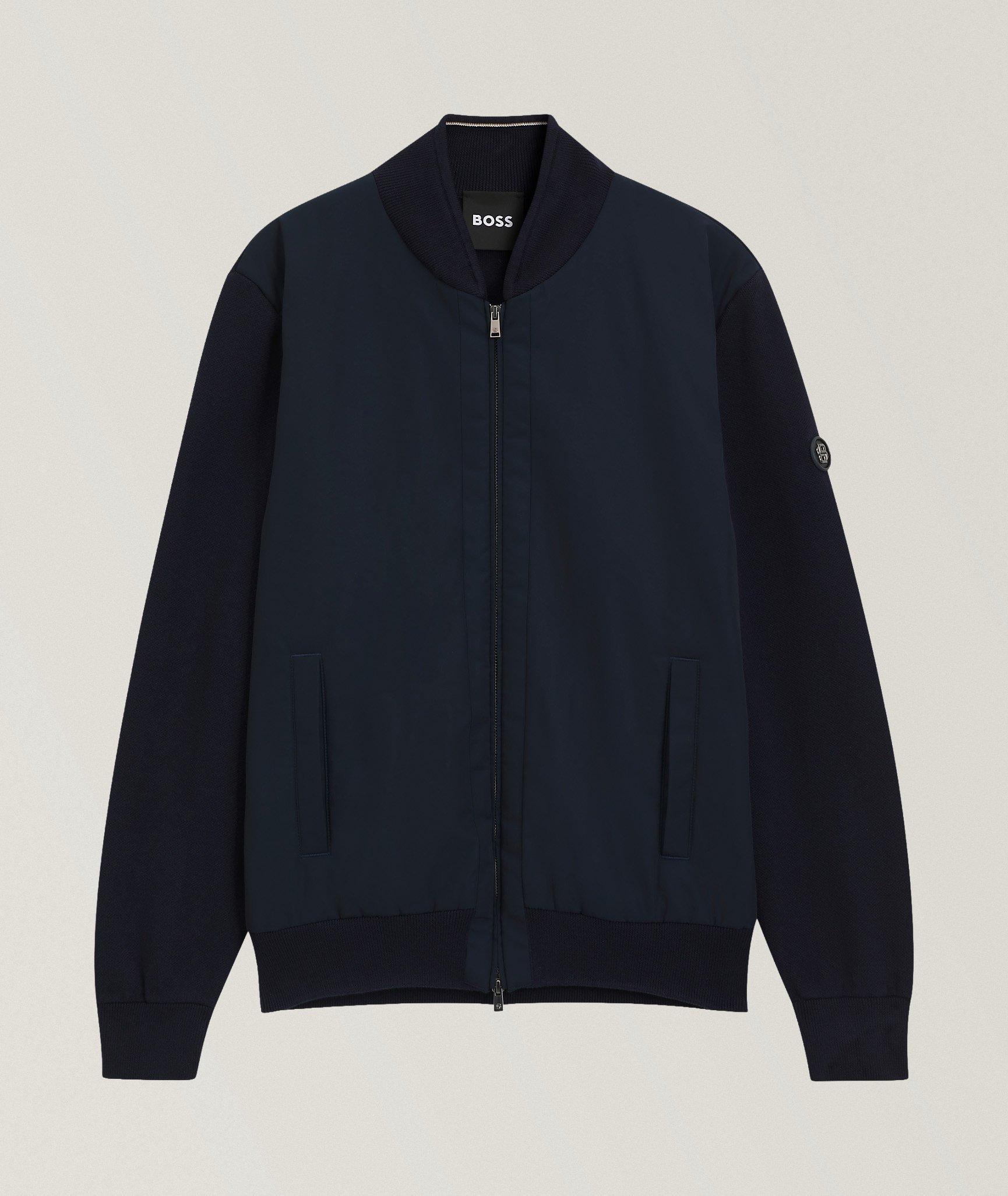BOSS Levaio Cotton-Knit Hybrid Bomber 